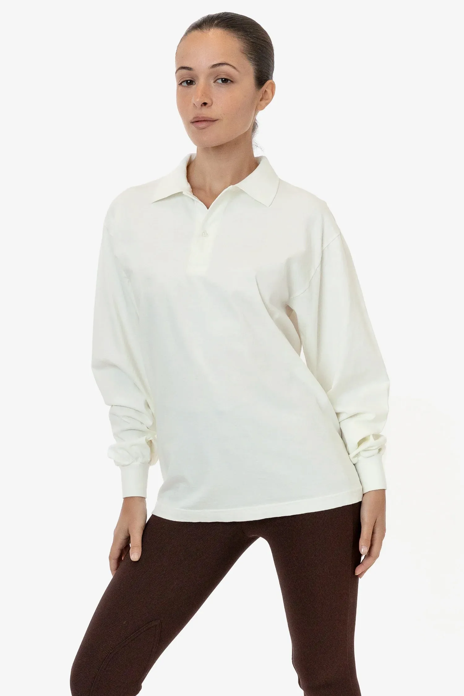 18417GD Unisex - 18/1 Long Sleeve Polo T-Shirt