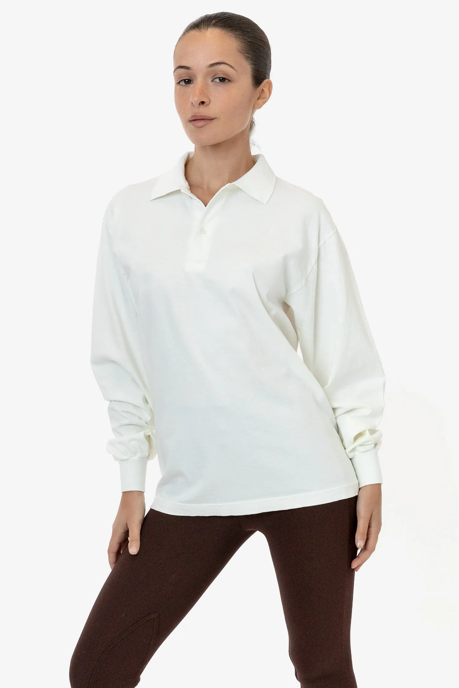 18417GD Unisex - 18/1 Long Sleeve Polo T-Shirt