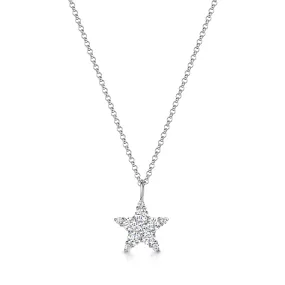 18ct White Gold Brilliant-Cut Diamond Star Necklace 0.47ct