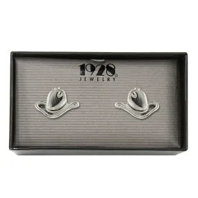 1928 Jewelry&reg; Silver-Tone Cowboy Hat Cufflinks