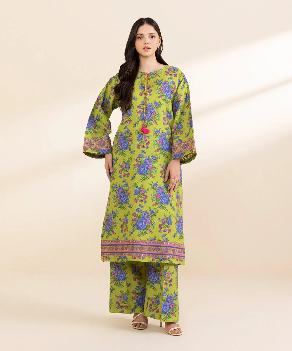 2 Piece - Embroidered Light Khaddar Suit