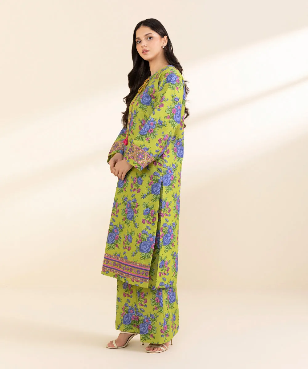 2 Piece - Embroidered Light Khaddar Suit