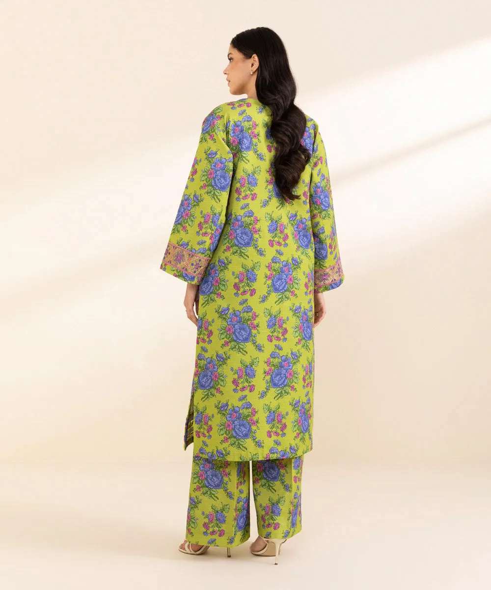 2 Piece - Embroidered Light Khaddar Suit