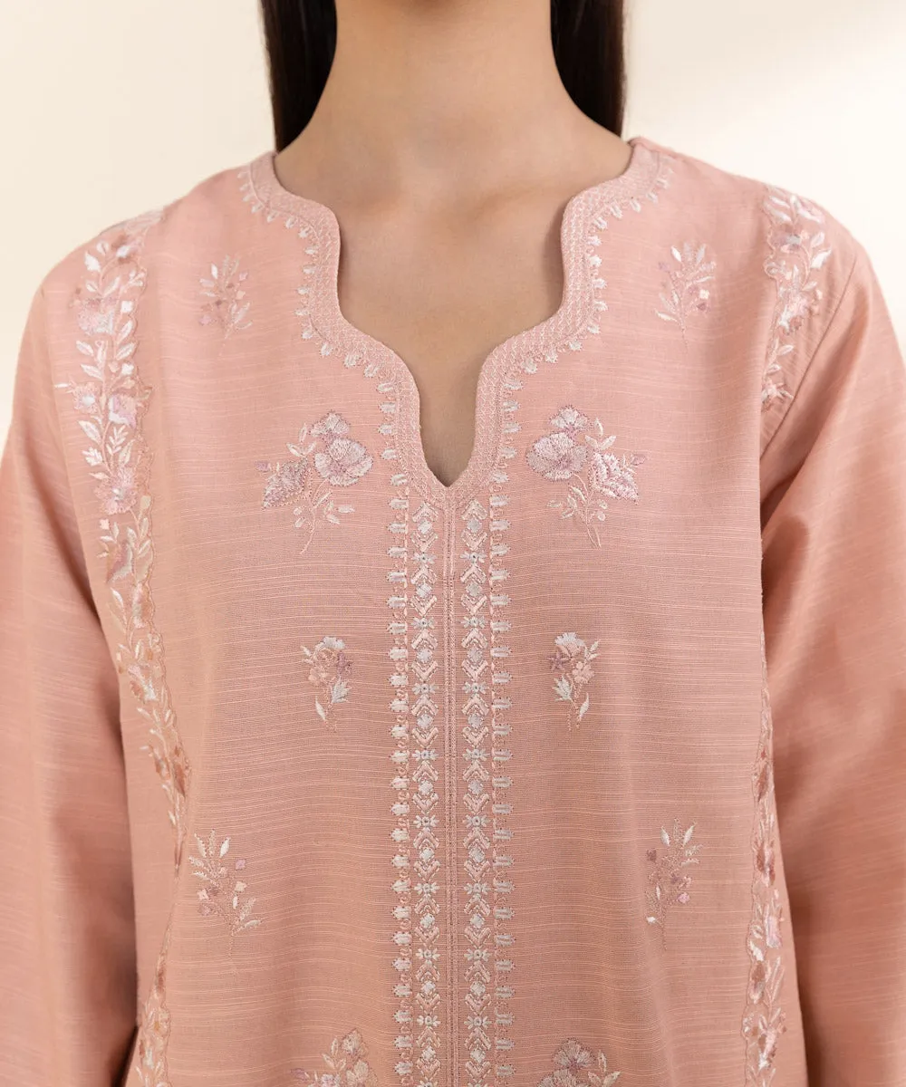 3 Piece - Embroidered Khaddar Suit