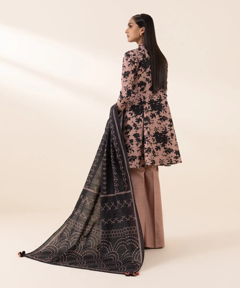 3 Piece - Printed Light Khaddar Suit