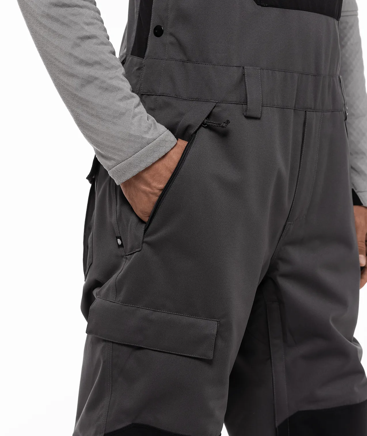 686 Hot Lap Insulated Bib Snowboard Pants Charcoal Colorblock 2024