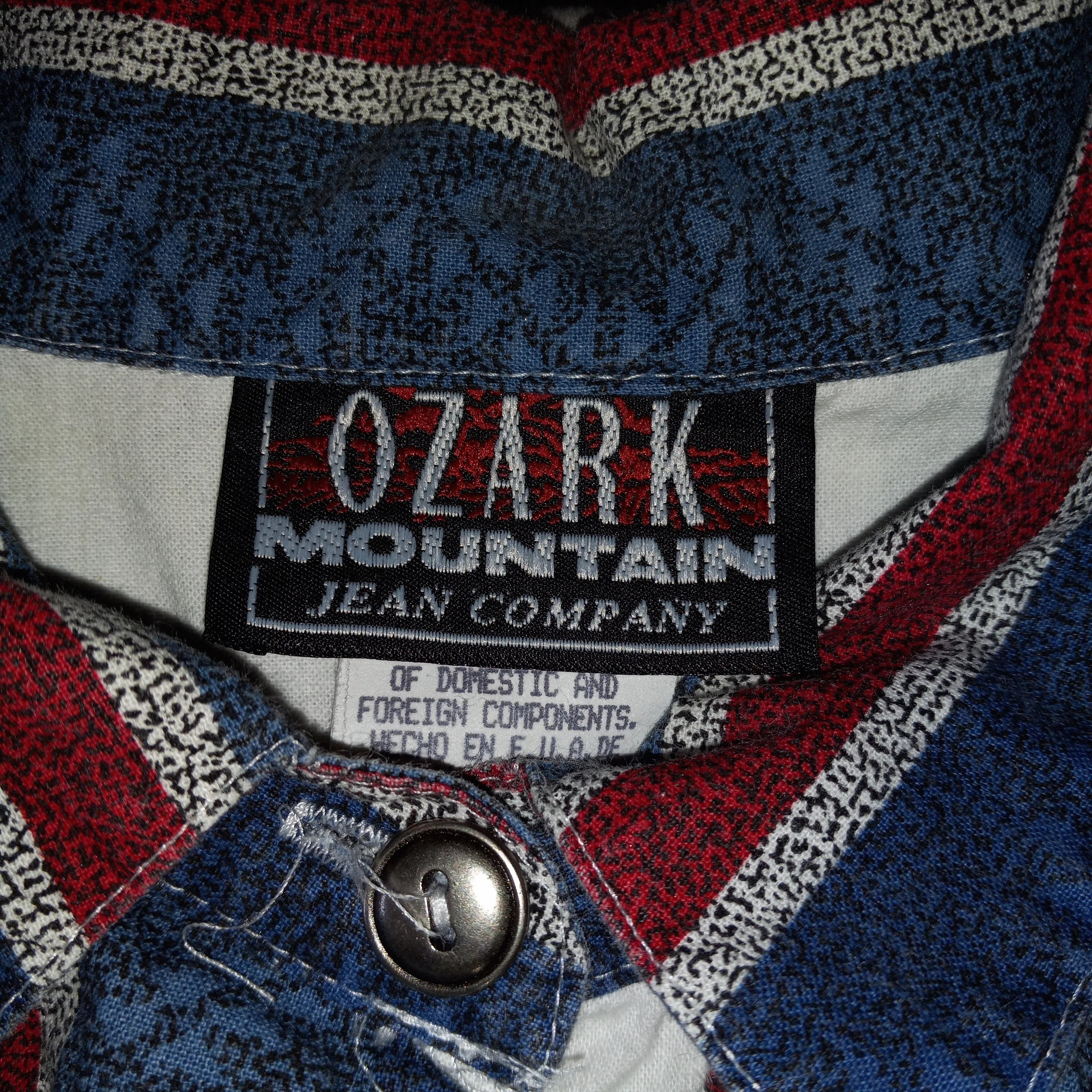 '80’s Blue and White Cotton Stripe Western Shirt by Ozark Mountain Jean Co