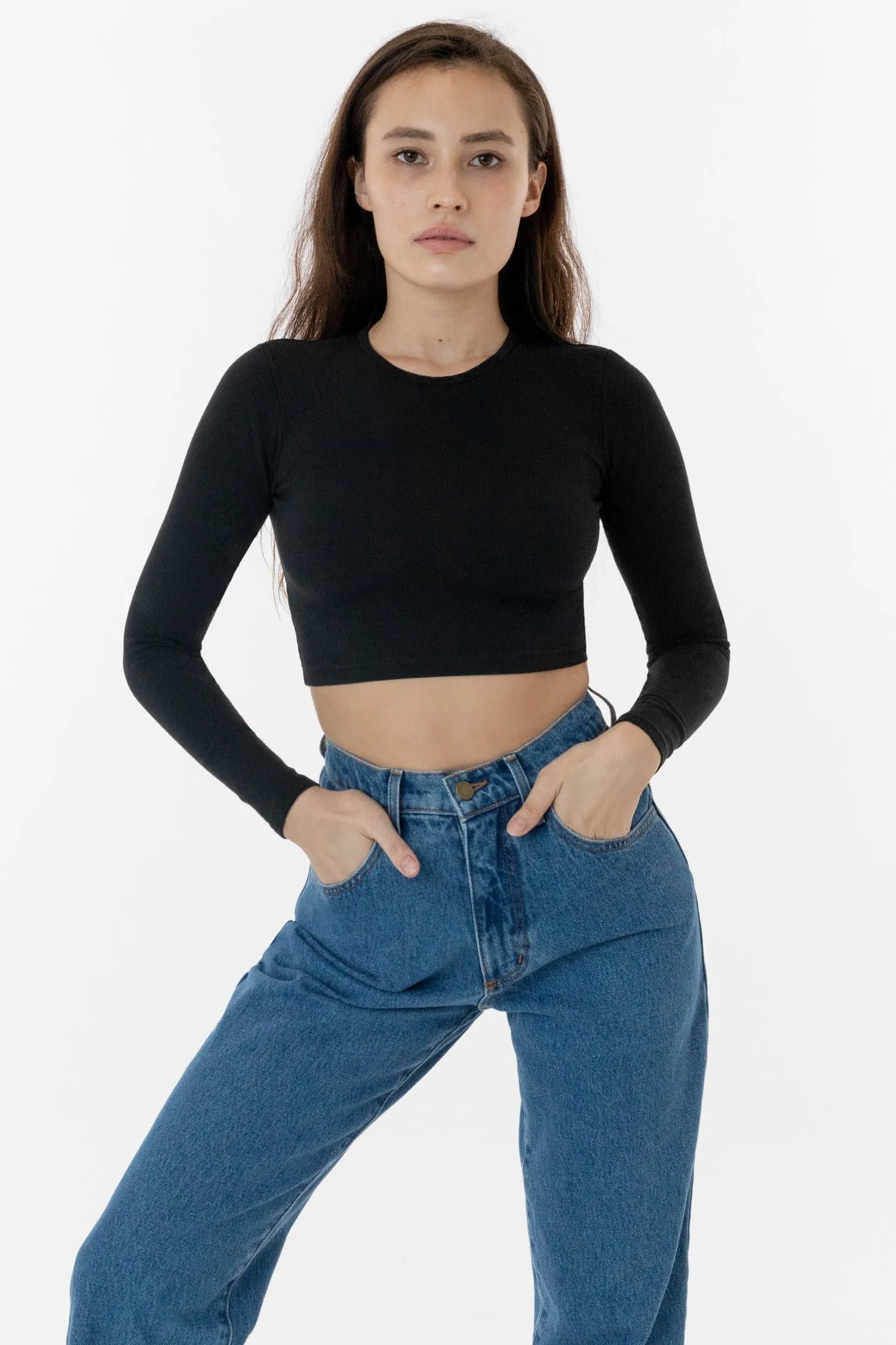 83079GD - Garment Dye Long Sleeve Crop Top