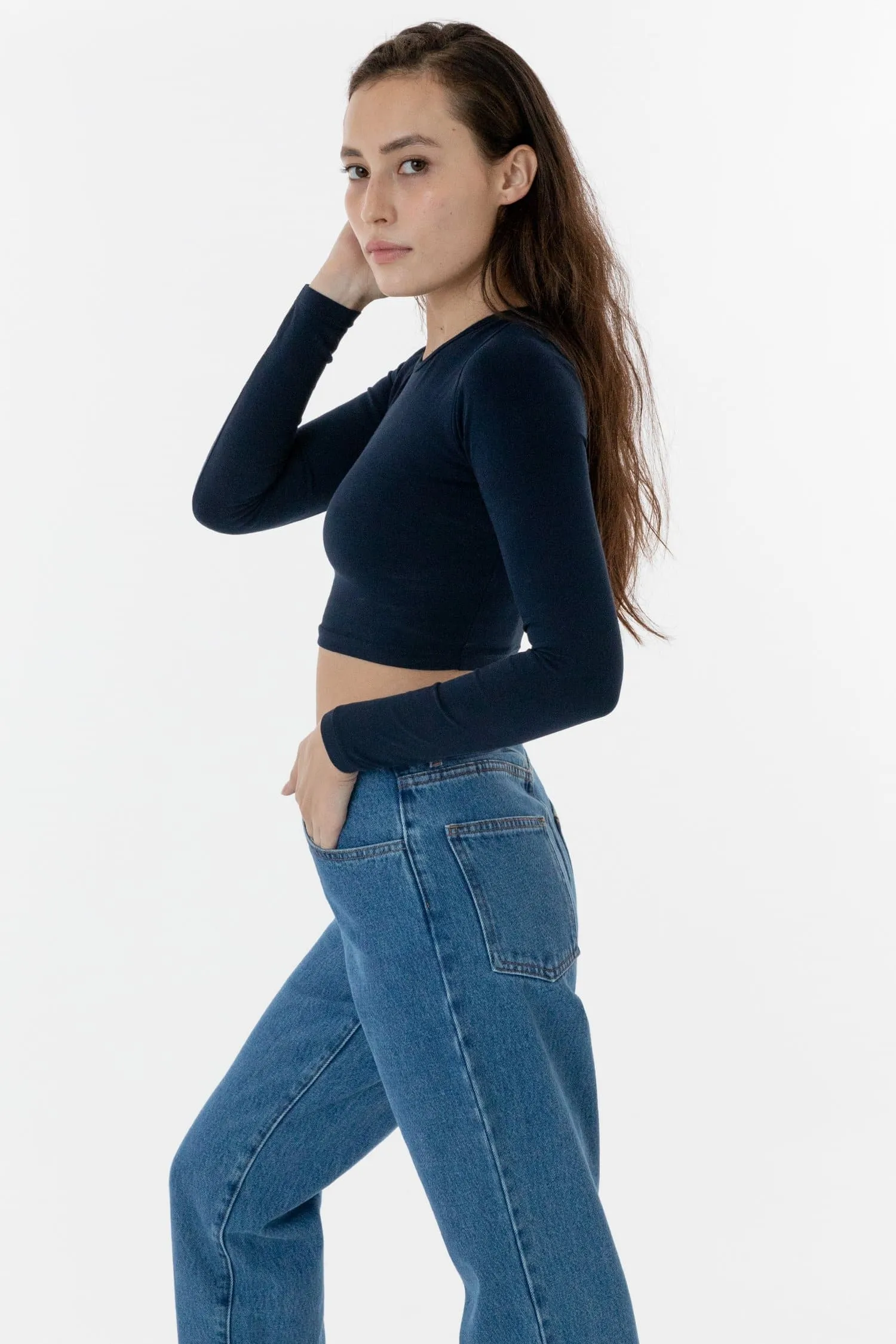 83079GD - Garment Dye Long Sleeve Crop Top