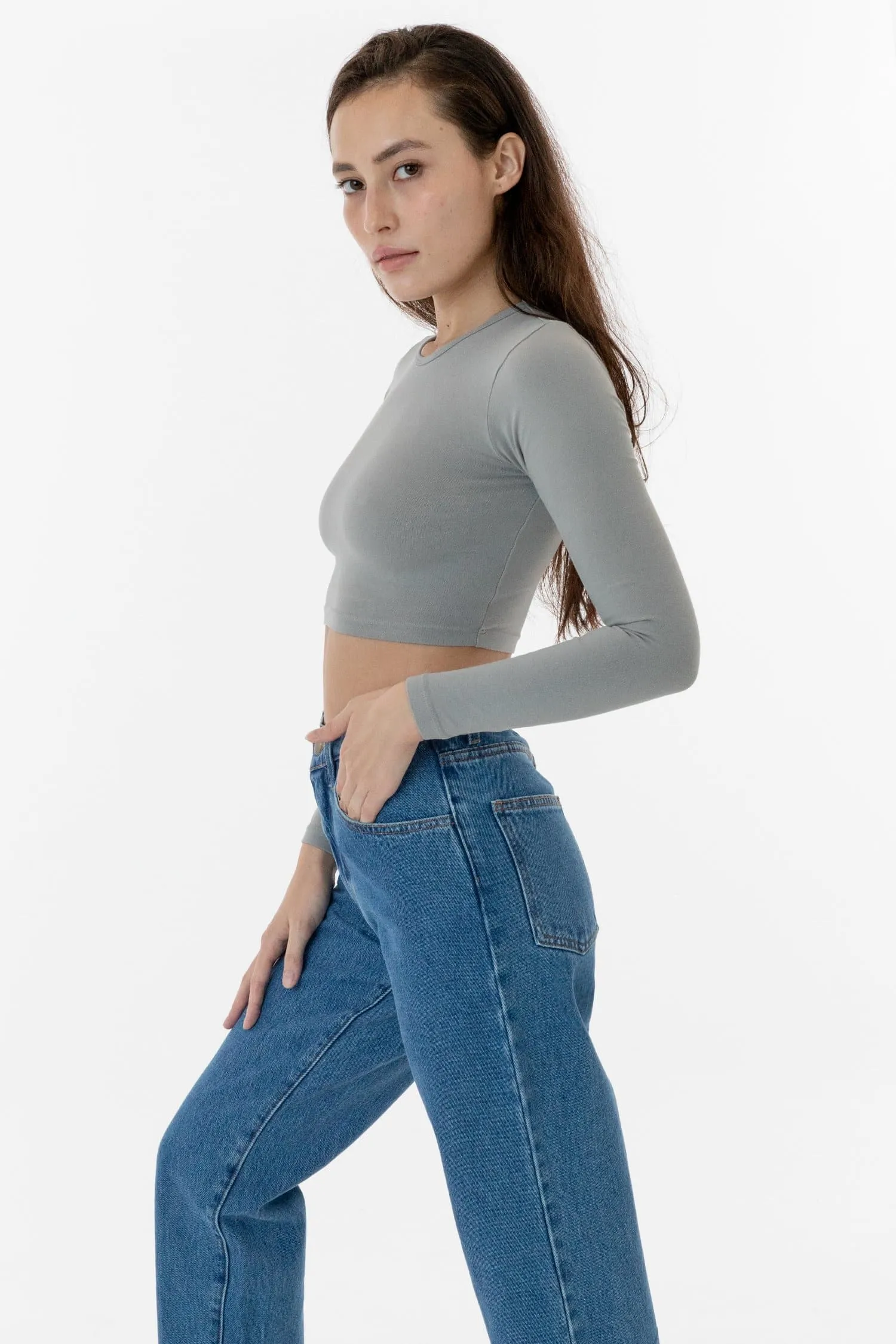 83079GD - Garment Dye Long Sleeve Crop Top