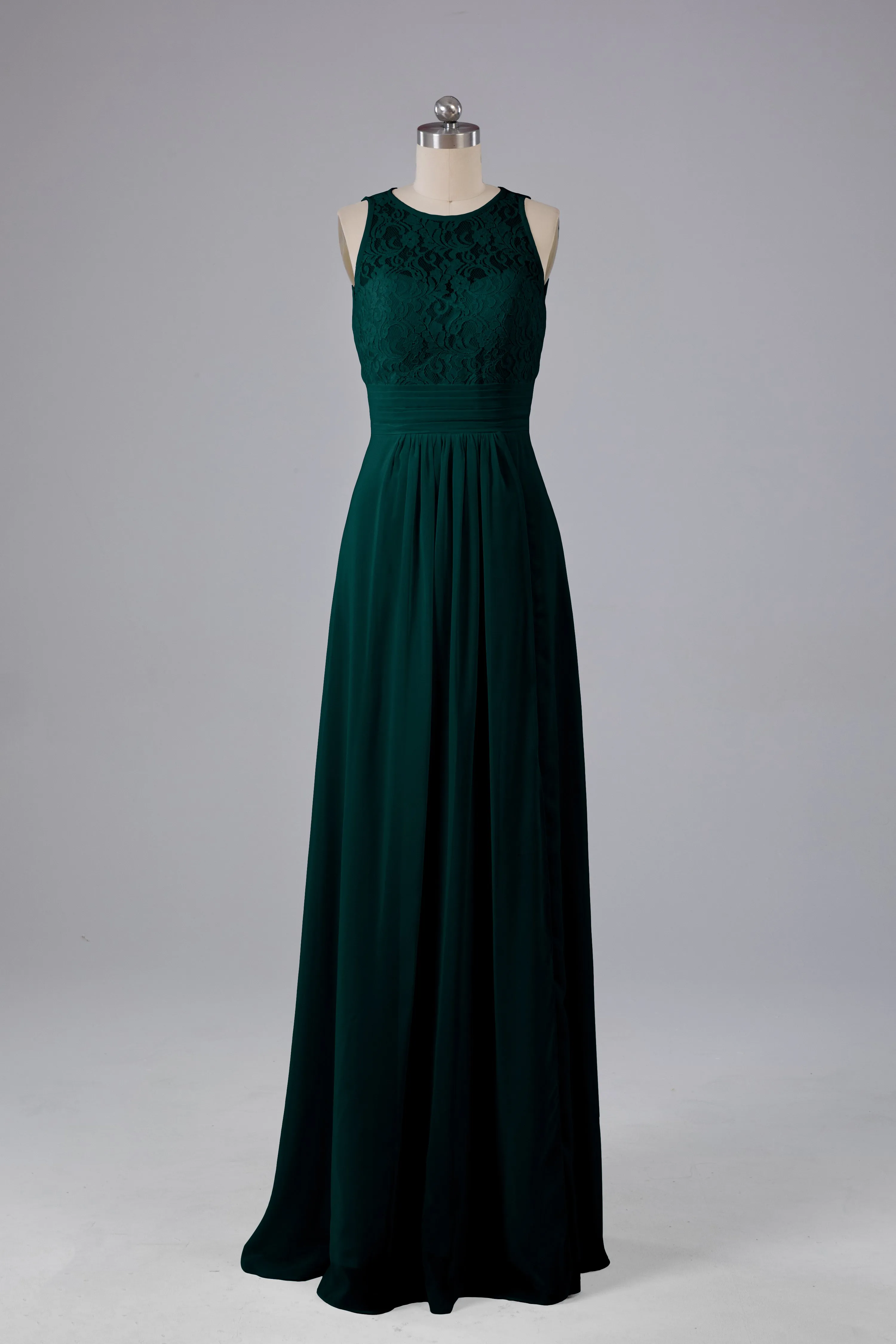 A Line Keyhole Floor Length Bridesmaid Dresses