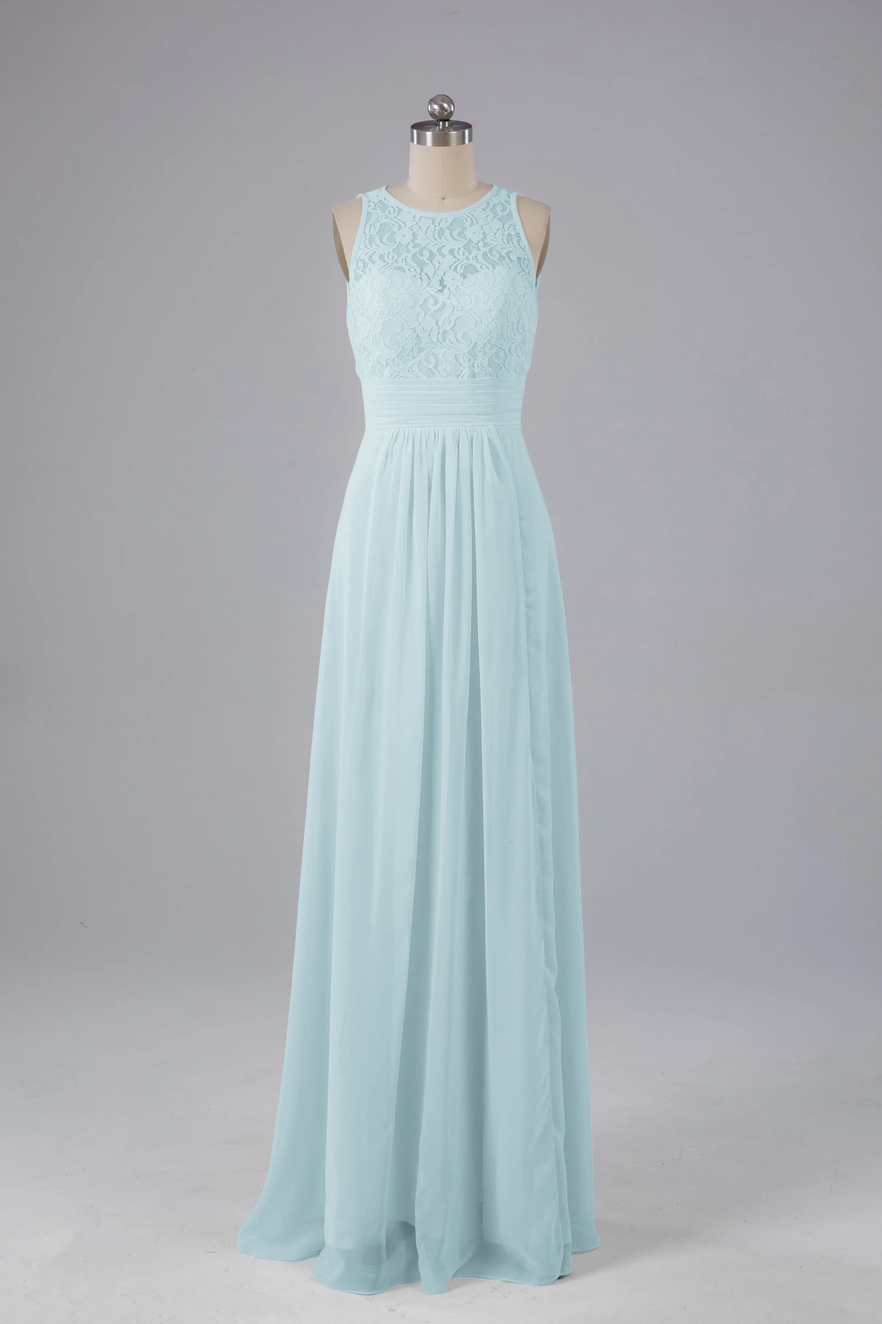 A Line Keyhole Floor Length Bridesmaid Dresses