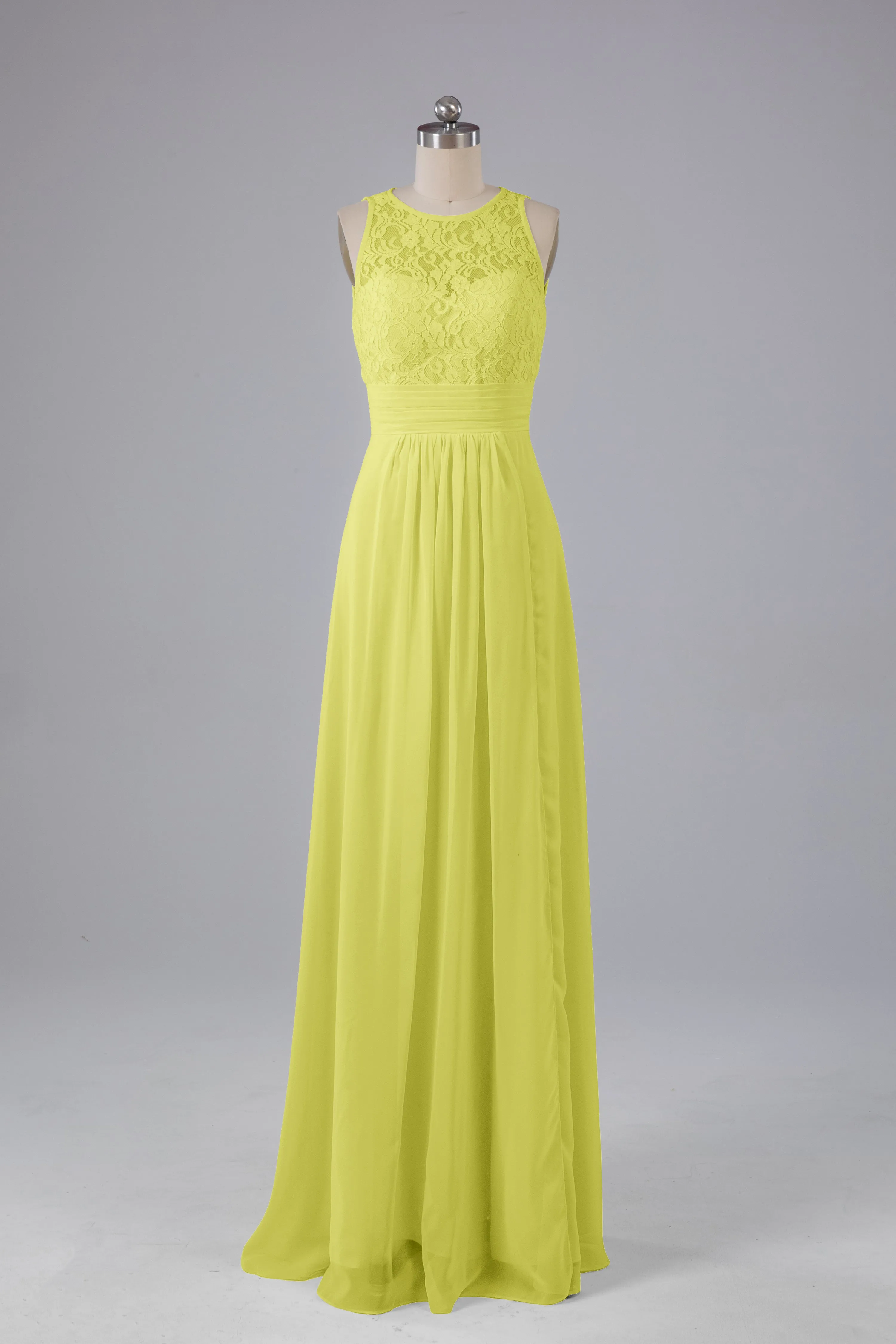 A Line Keyhole Floor Length Bridesmaid Dresses