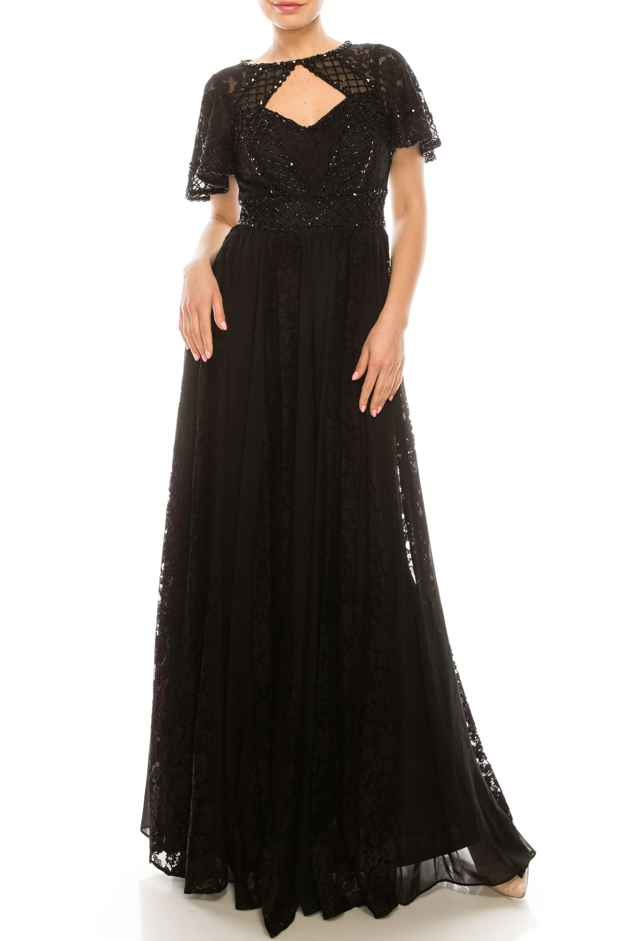 Aidan Mattox Long Formal Beaded Dress MD1E204601