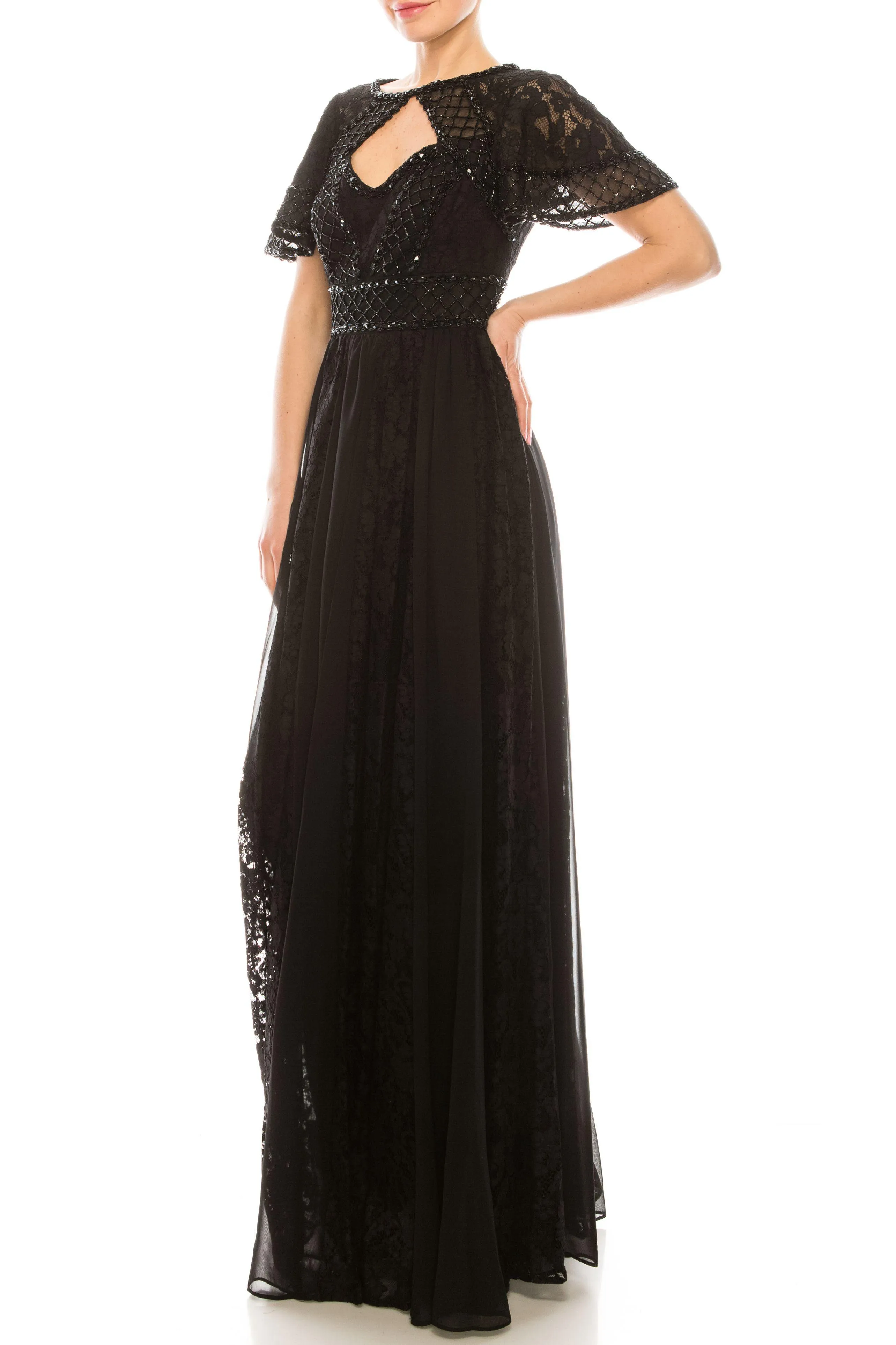 Aidan Mattox Long Formal Beaded Dress MD1E204601