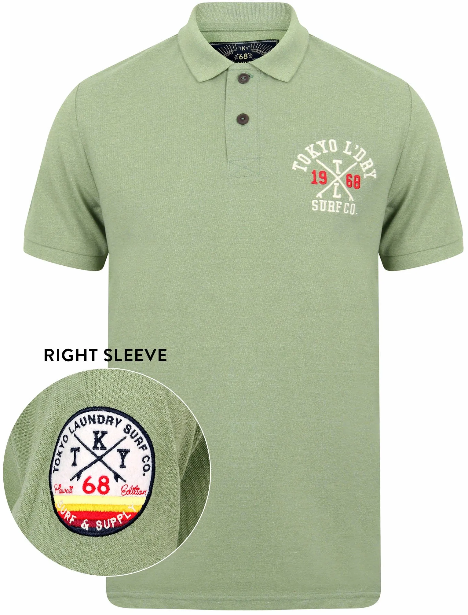 Albany Cove Applique Cotton Grindle Polo Shirt in Green Bay - Tokyo Laundry