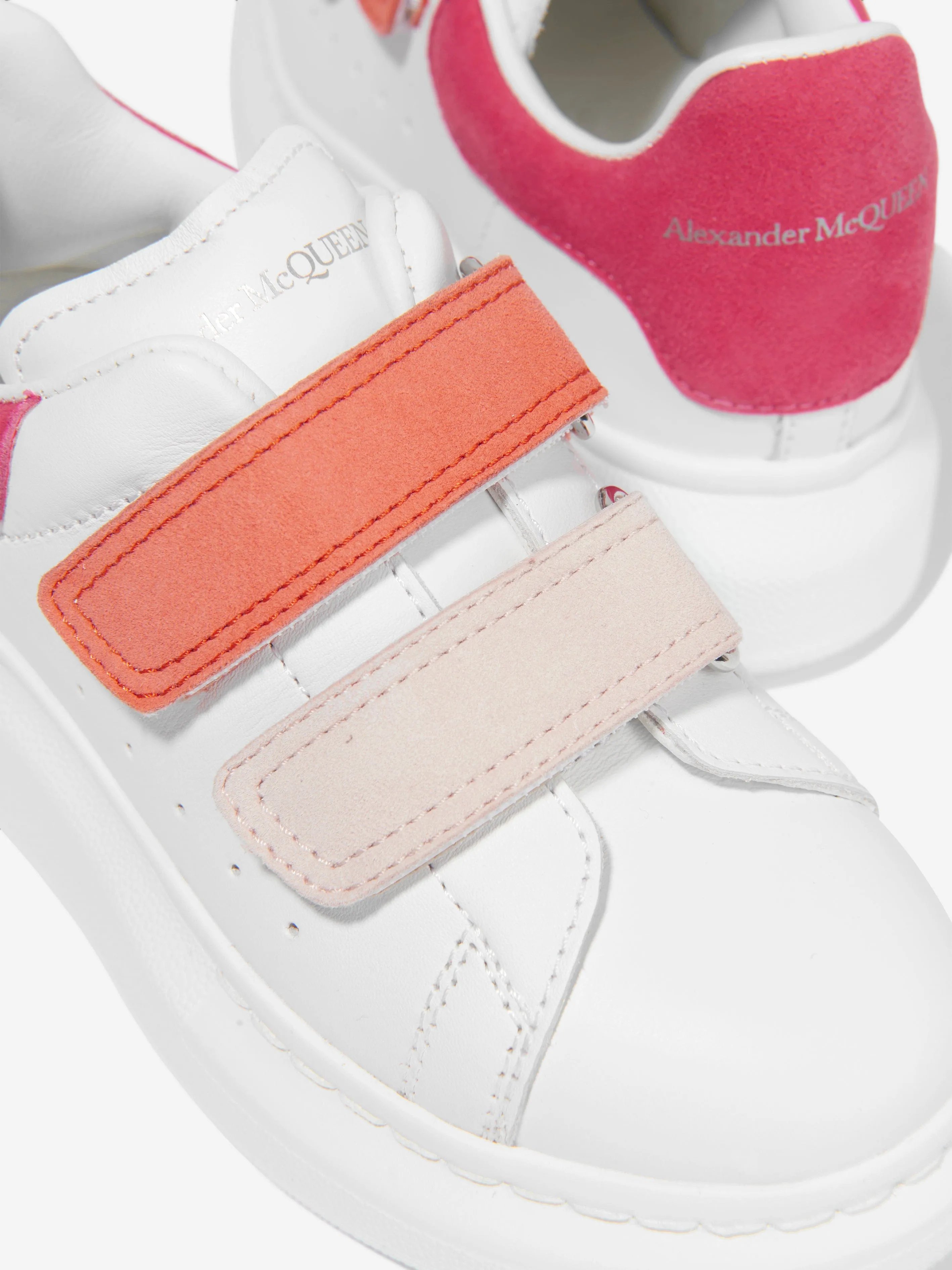 Alexander McQueen Girls Leather Velcro Strap Chunky Trainers