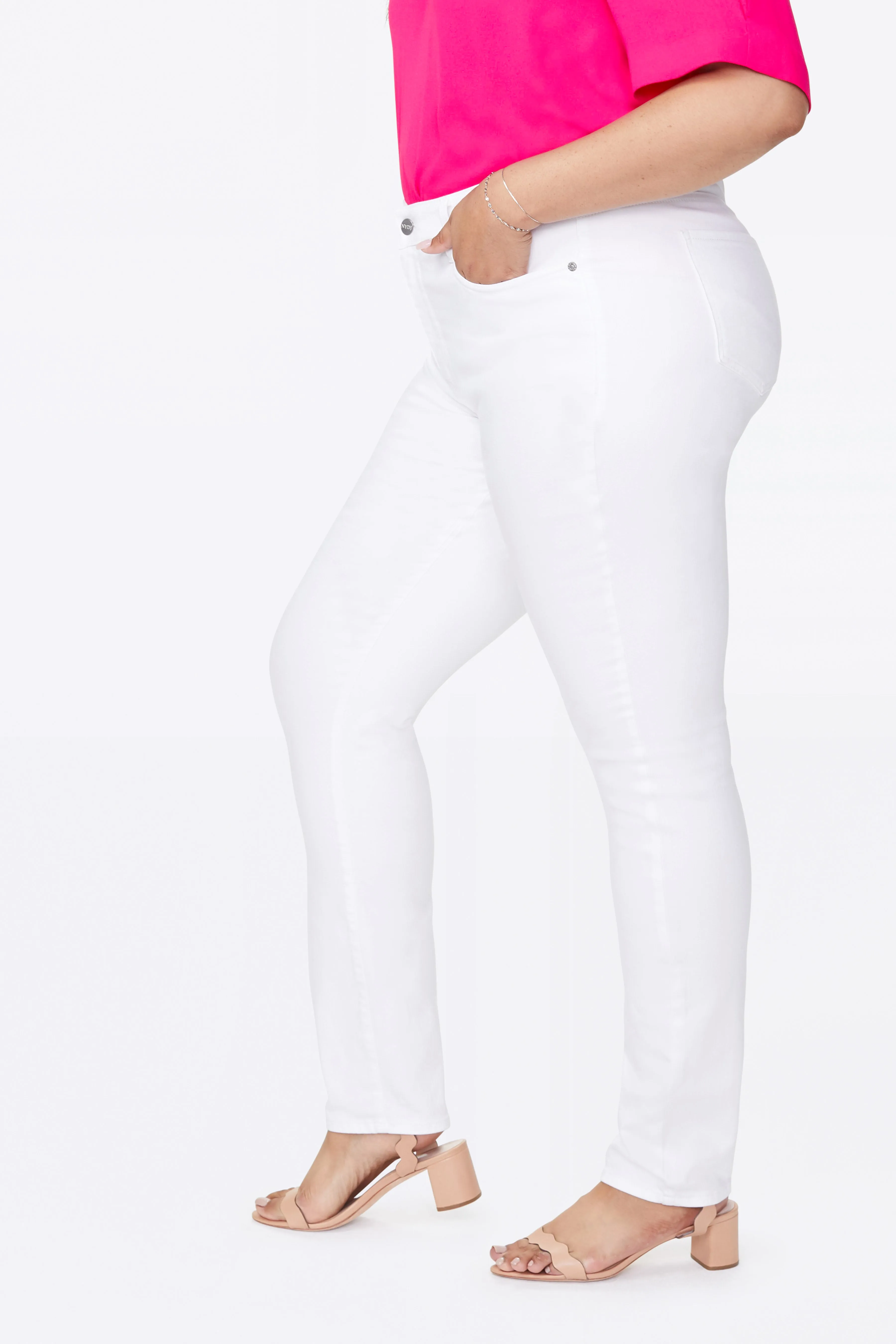 Alina Skinny Jeans In Plus Size - Optic White