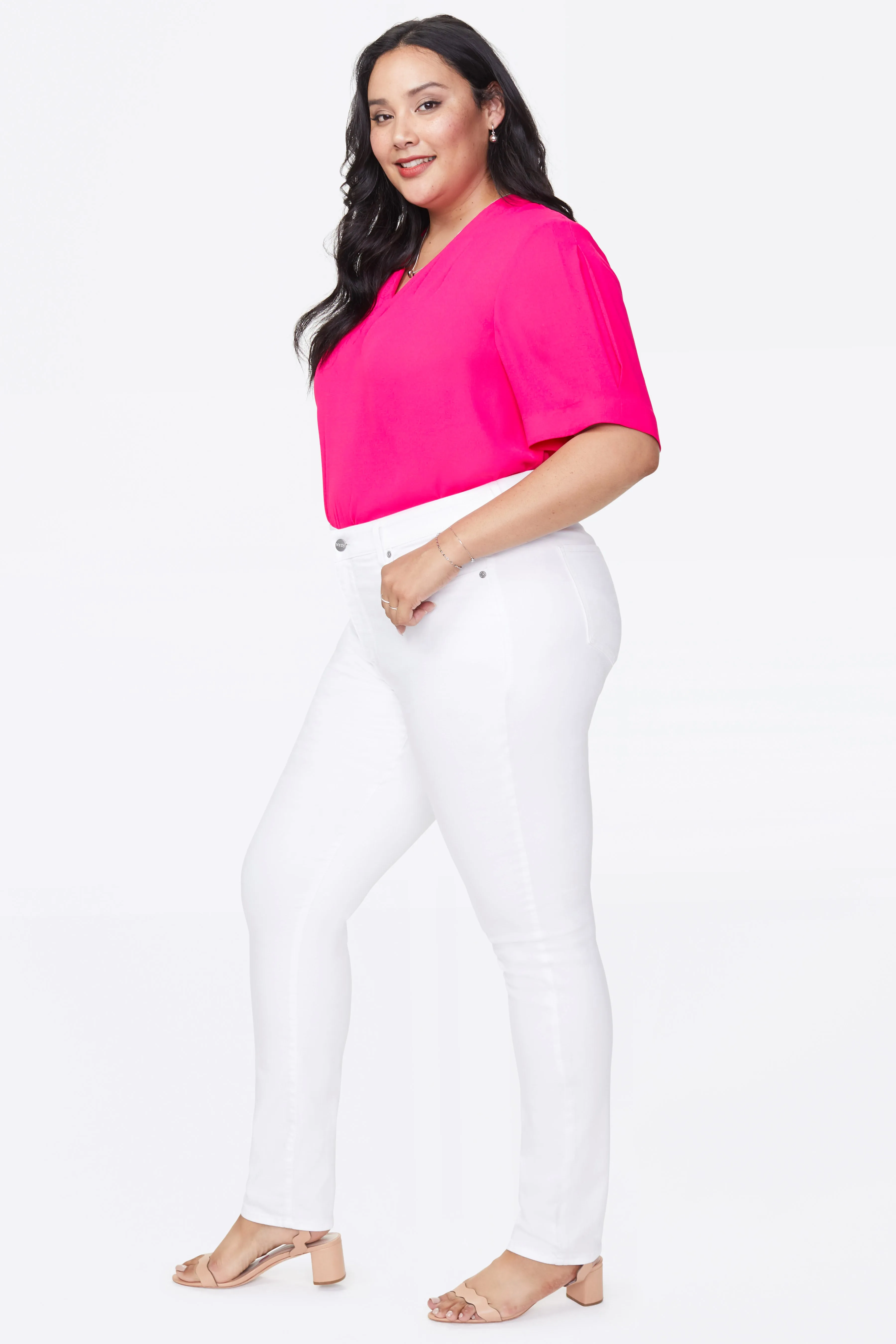 Alina Skinny Jeans In Plus Size - Optic White