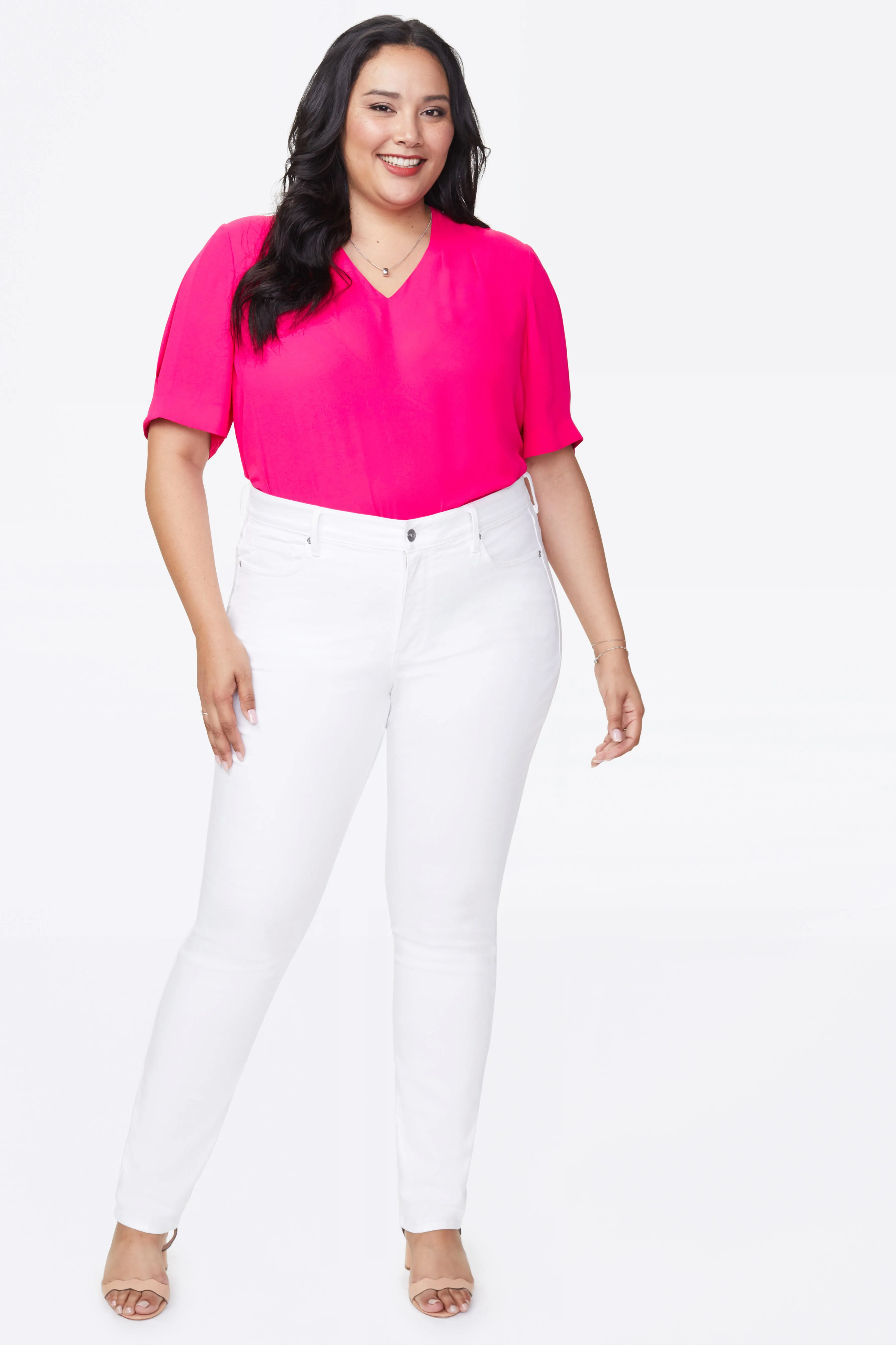 Alina Skinny Jeans In Plus Size - Optic White