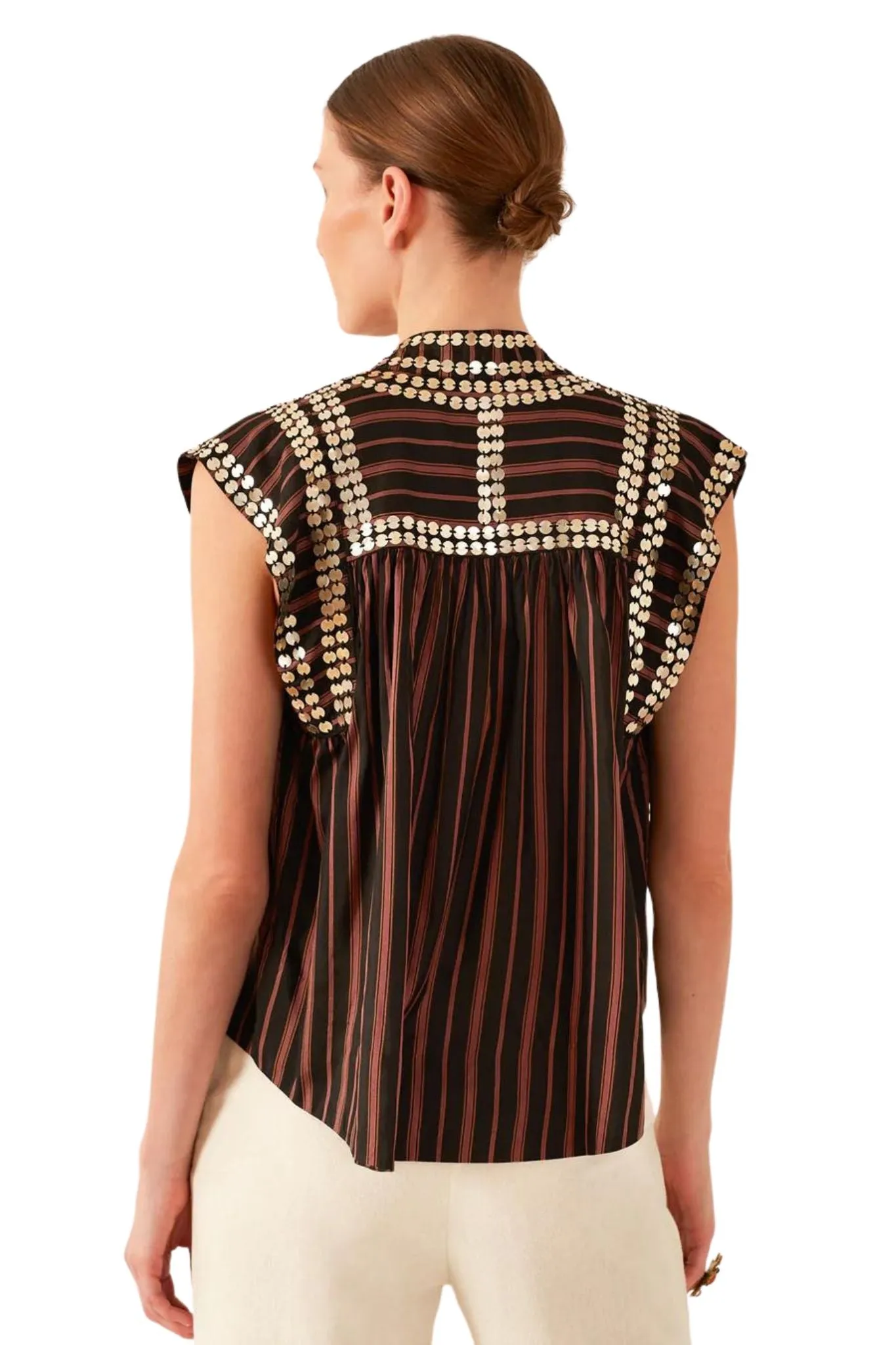 Alix of Bohemia Nehru Stripe Coin Top