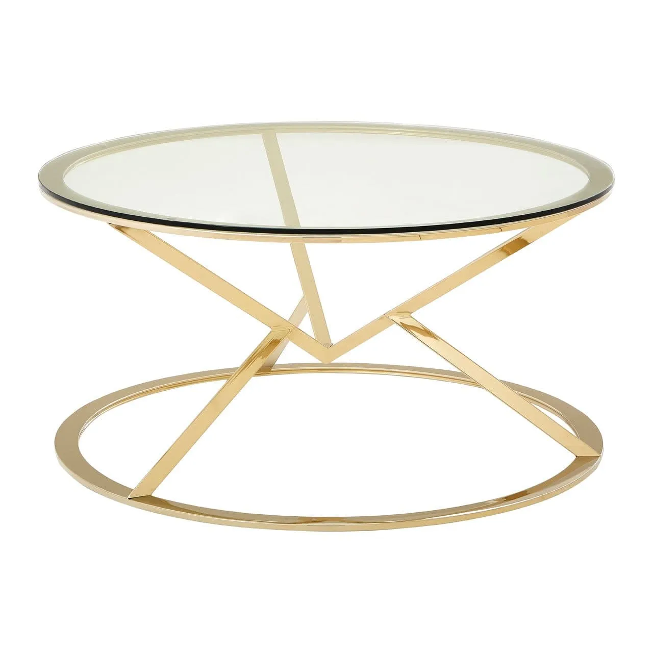 Allez Corseted Round Champagne Coffee Table