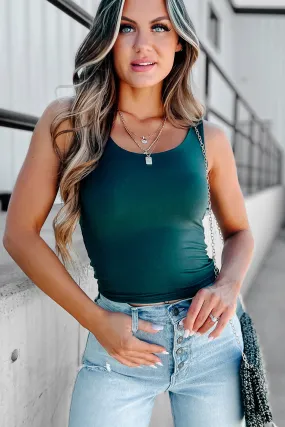 Always There Slightly Crop Tank Top (Hunter Green)