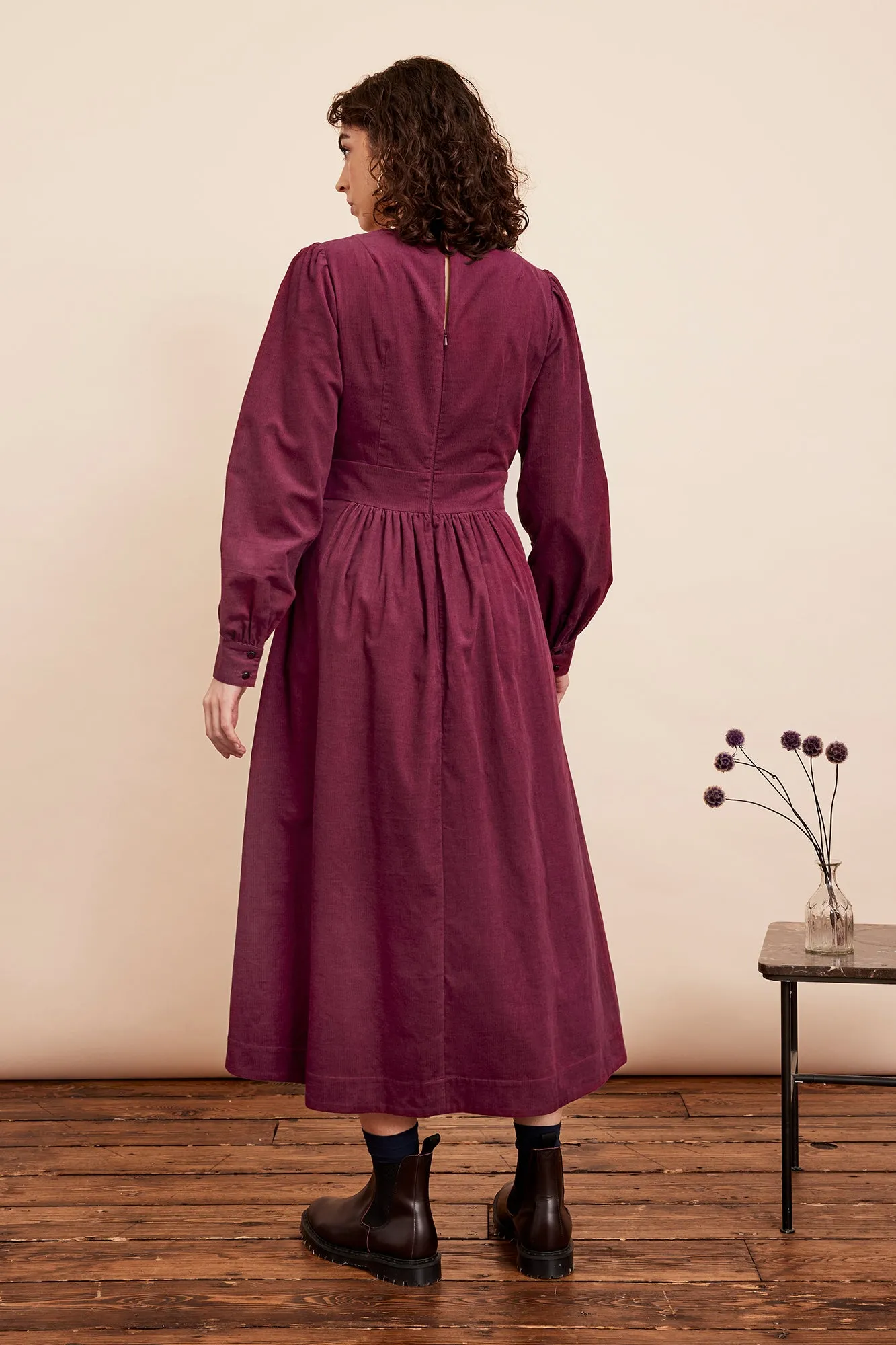 Amara Needlecord Boysenberry Dress