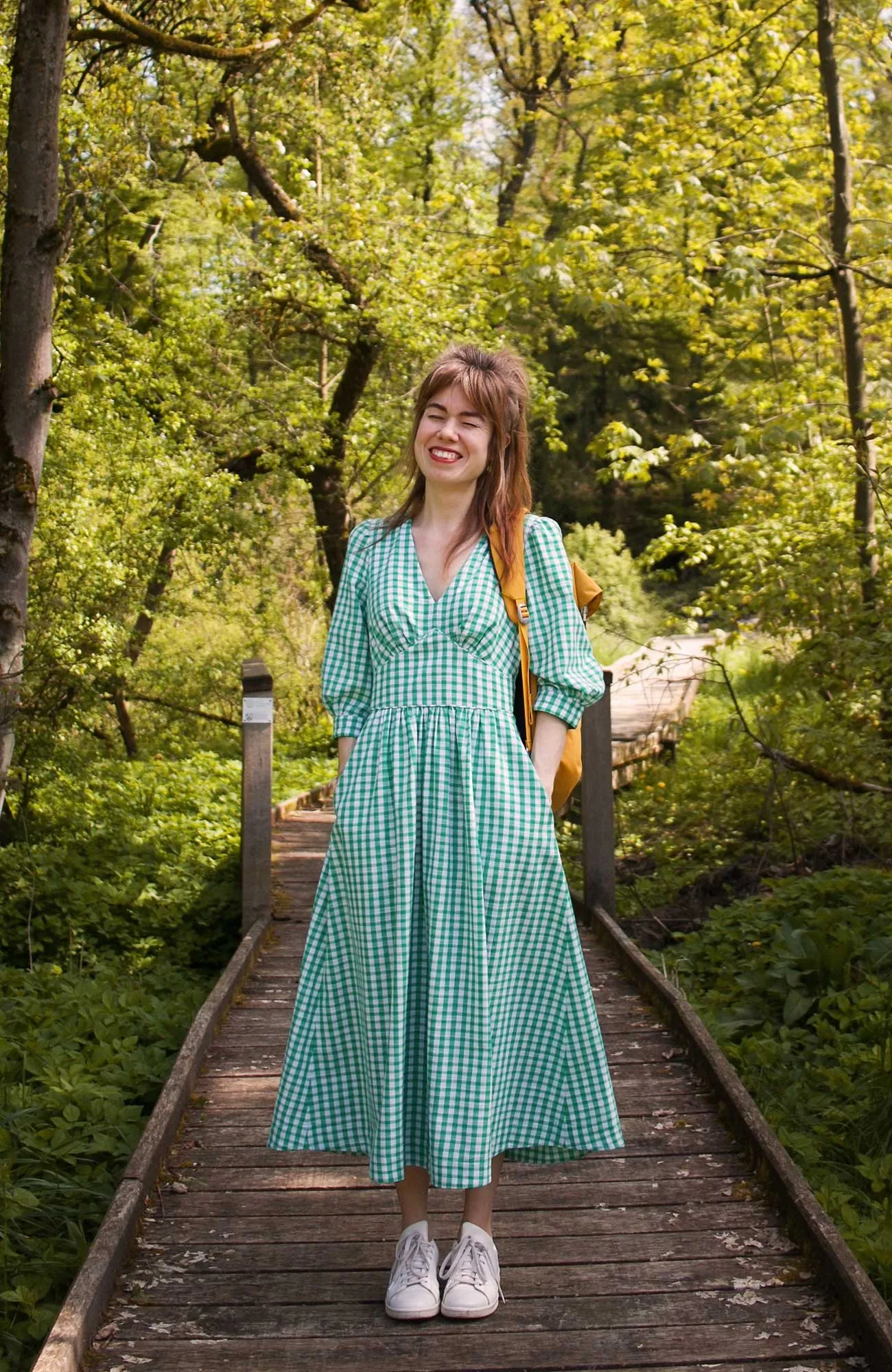 Amelia Emerald Green Gingham Dress