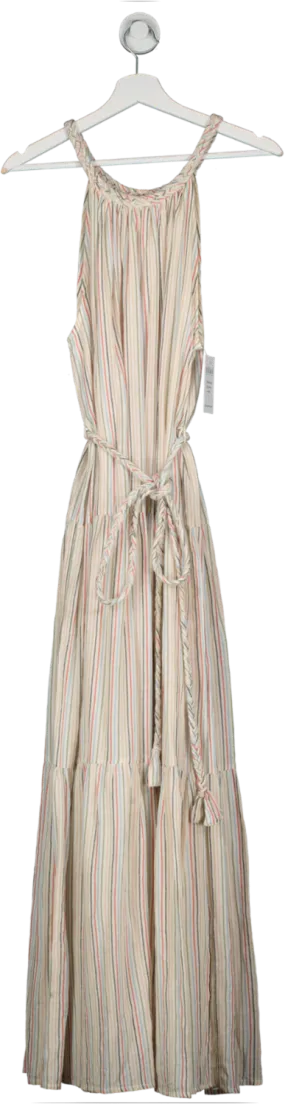 Apiece Apart Cream Sleeveless Striped Maxi Dress UK M