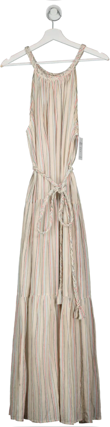 Apiece Apart Cream Sleeveless Striped Maxi Dress UK M