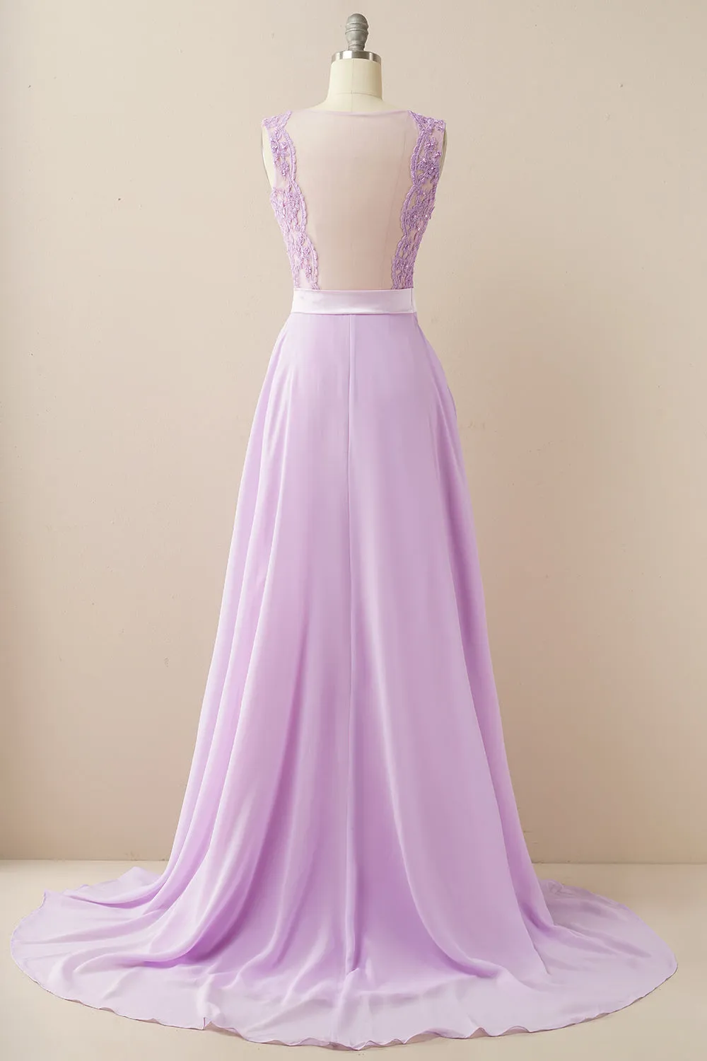 Applique Long Prom Dress