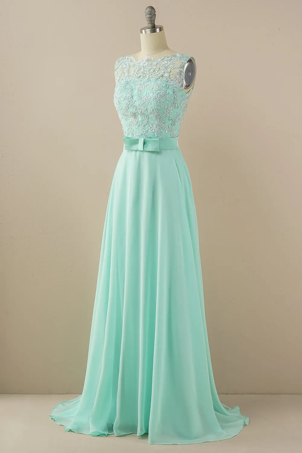 Applique Long Prom Dress