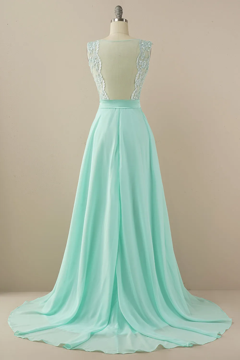 Applique Long Prom Dress