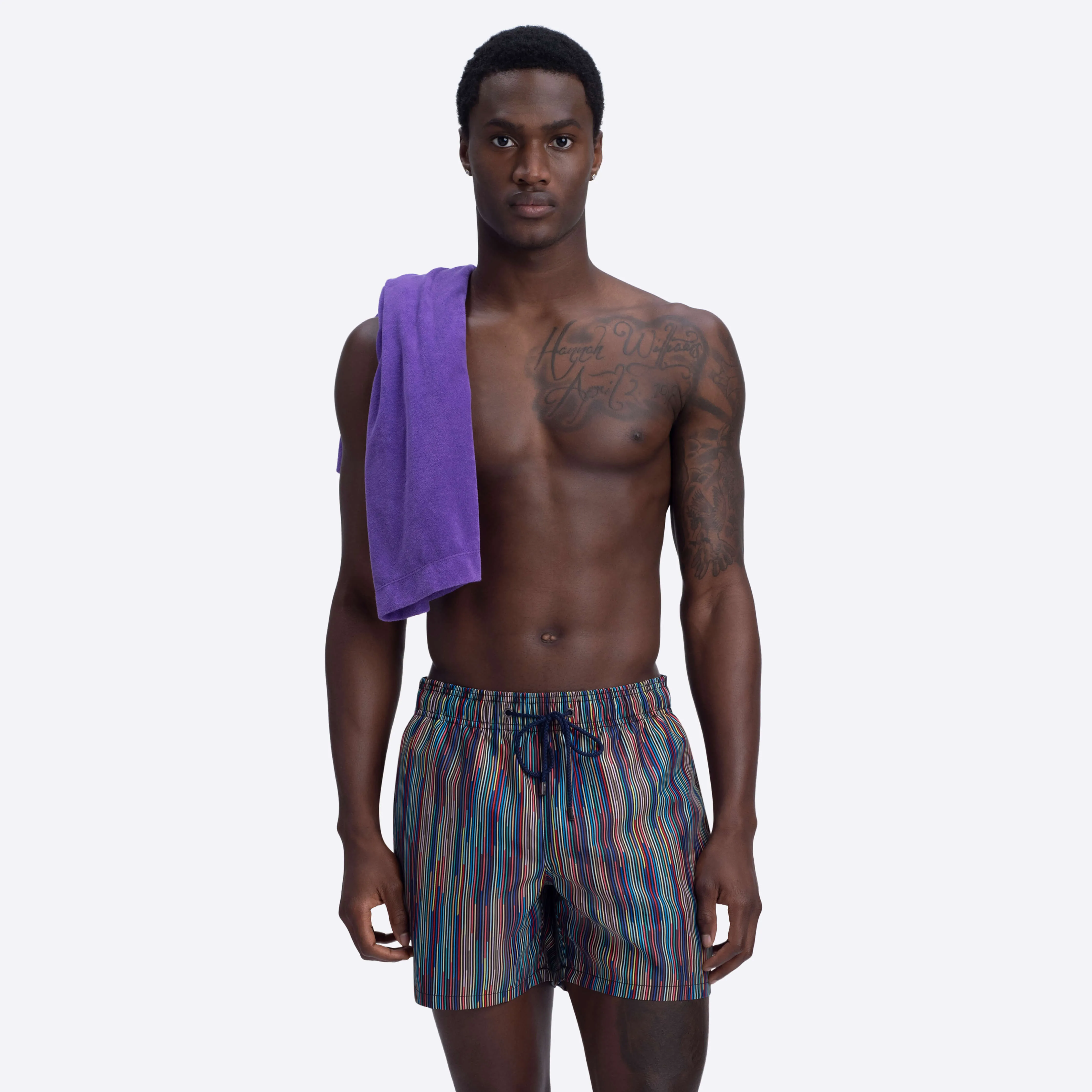 ARCHER Striped Swim Trunks