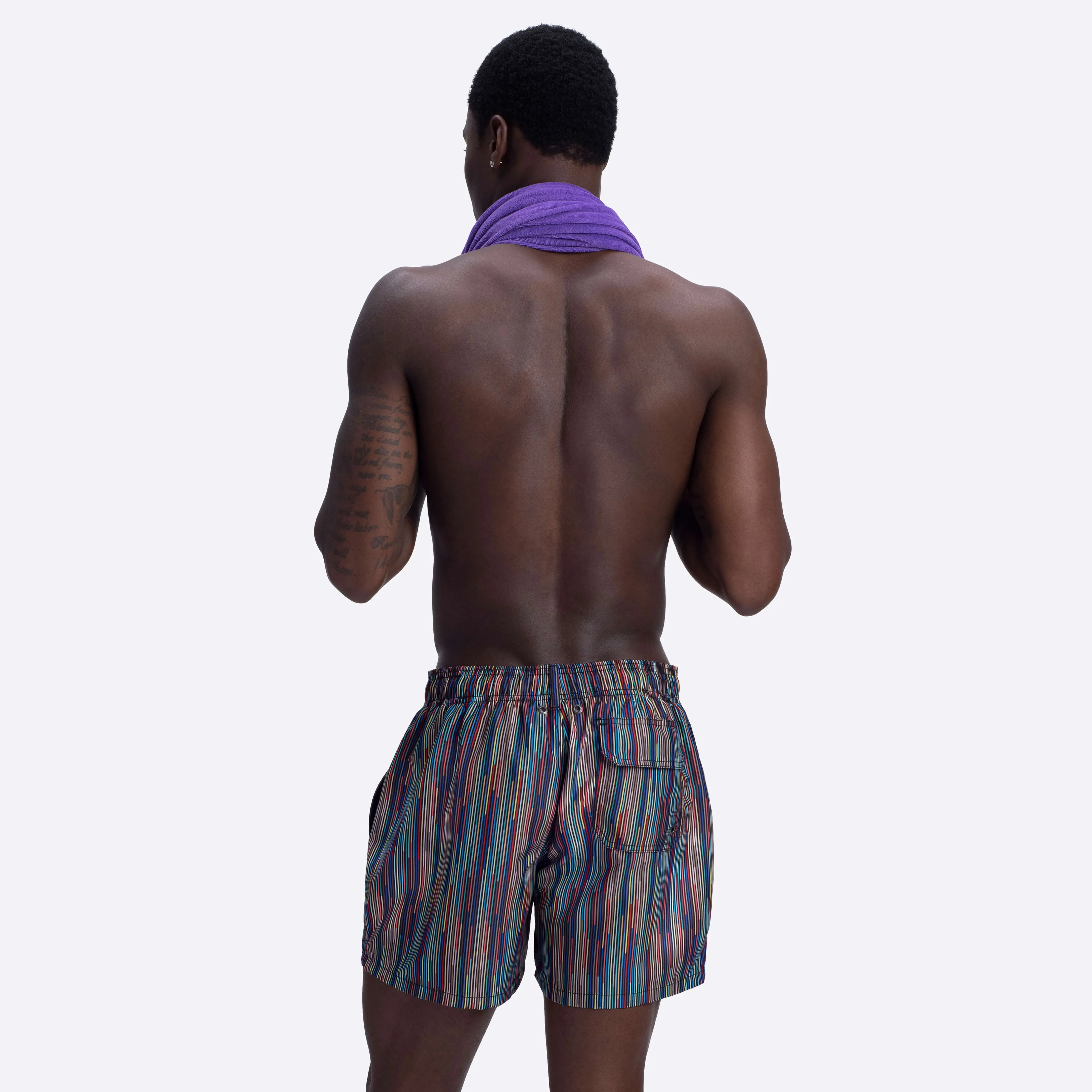 ARCHER Striped Swim Trunks