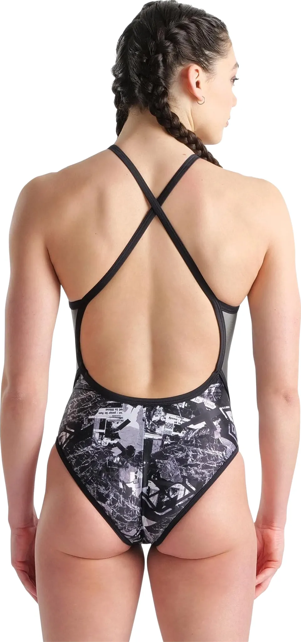 Arena Icons Collage Print Fast Back One-Piece Swimsuit - Women's|-|Maillot de bain une pièce motif collage Arena Icons Fast Back - Femme