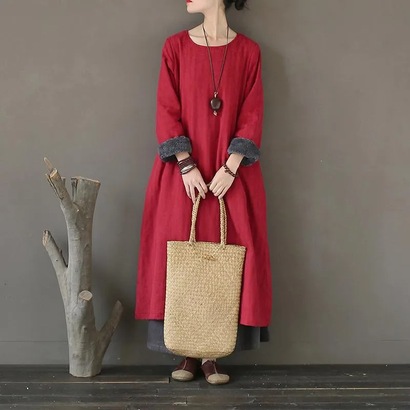 Babakud Loose Vintage Jacquard Cotton Dresses