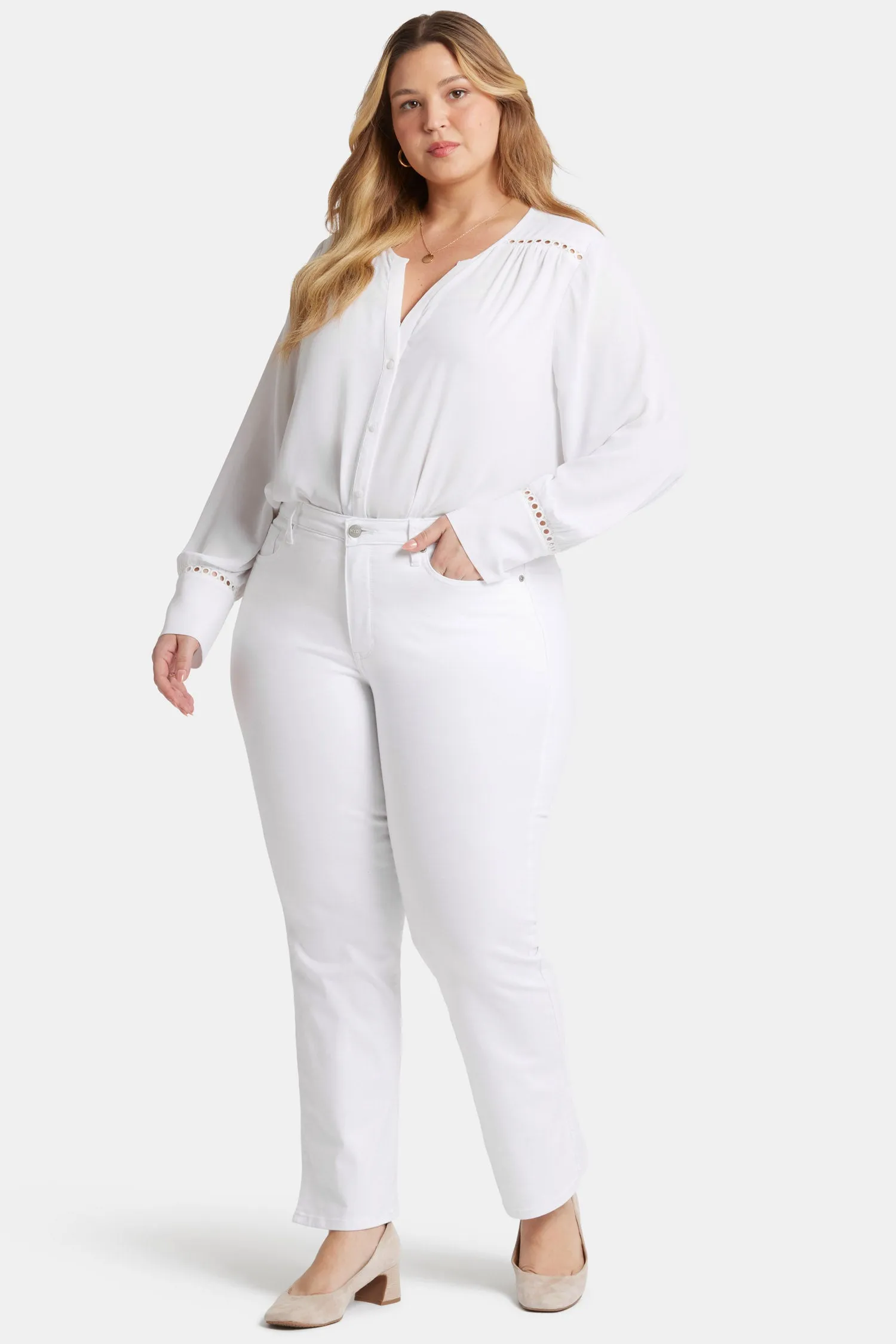 Barbara Bootcut Jeans In Plus Size - Optic White