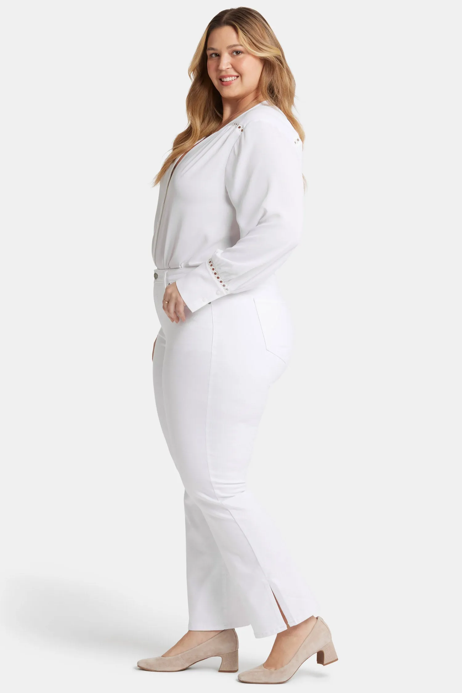 Barbara Bootcut Jeans In Plus Size - Optic White