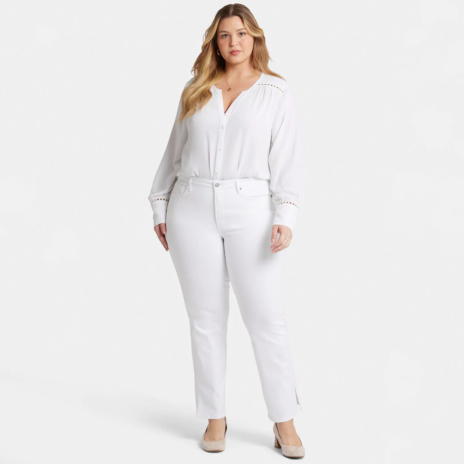 Barbara Bootcut Jeans In Plus Size - Optic White