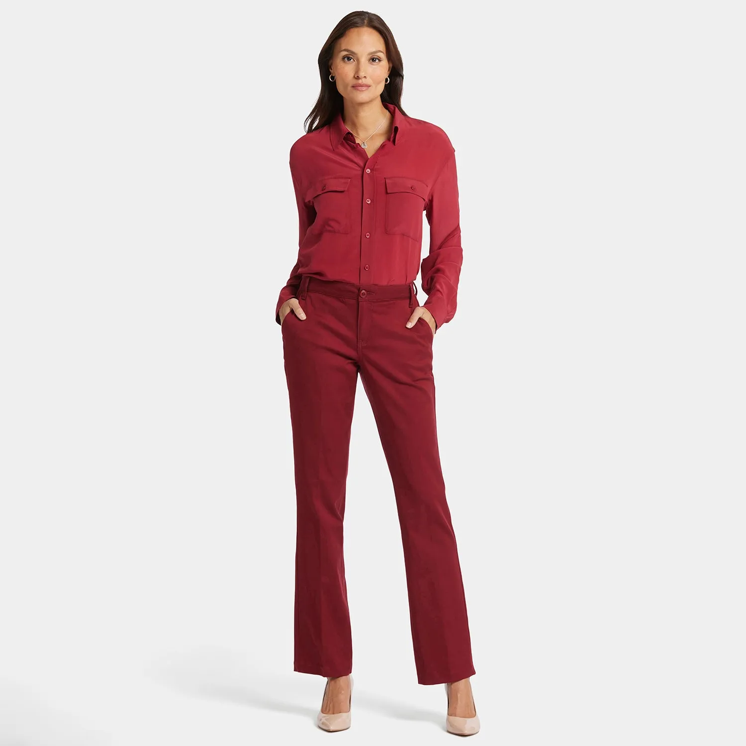 Barbara Bootcut Trouser Pants - Wild Currant