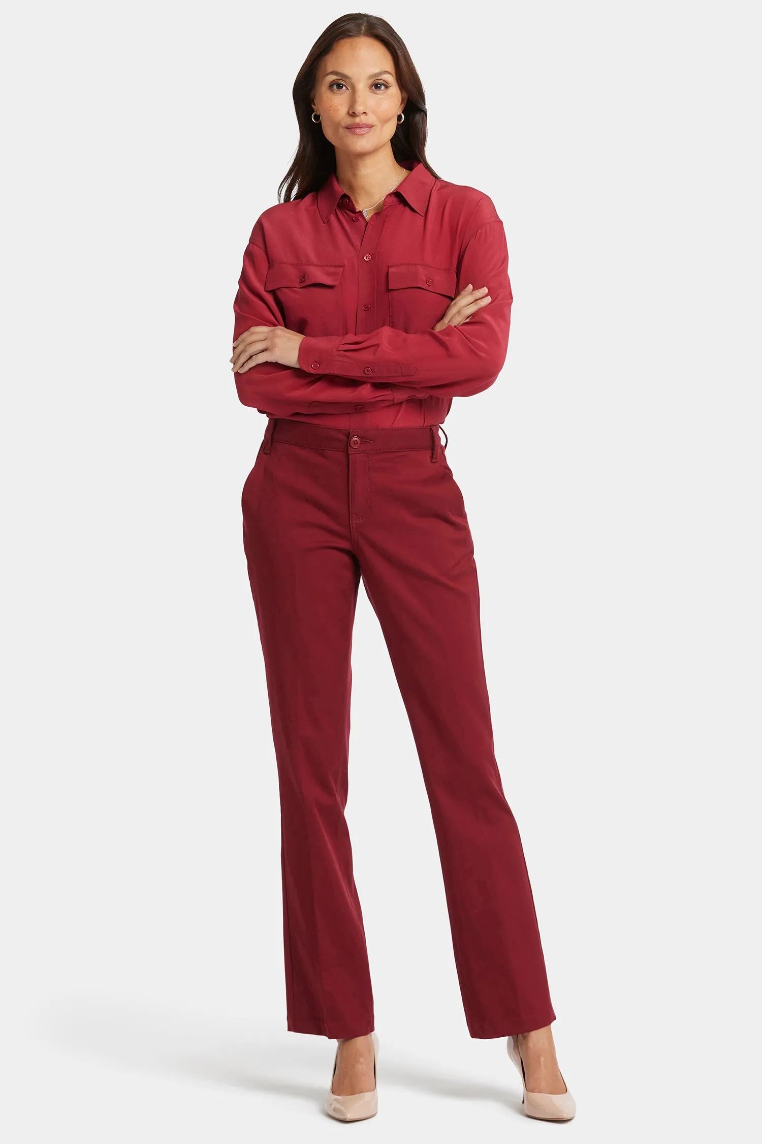 Barbara Bootcut Trouser Pants - Wild Currant