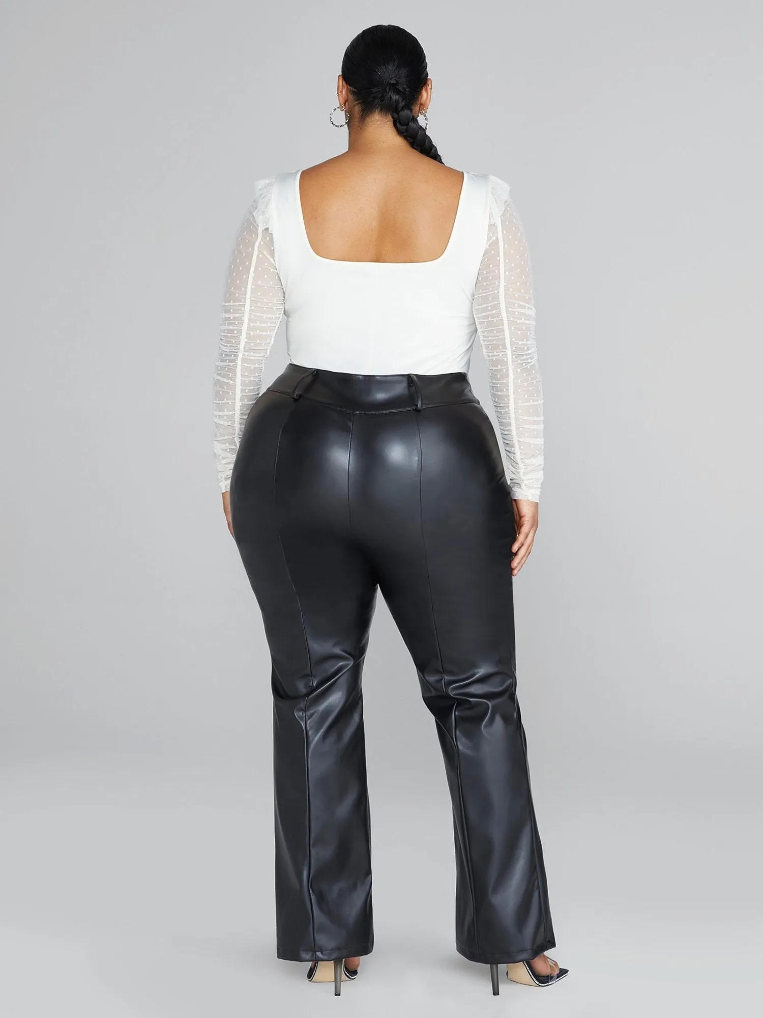 Bella Faux Leather Flare Leg Pants