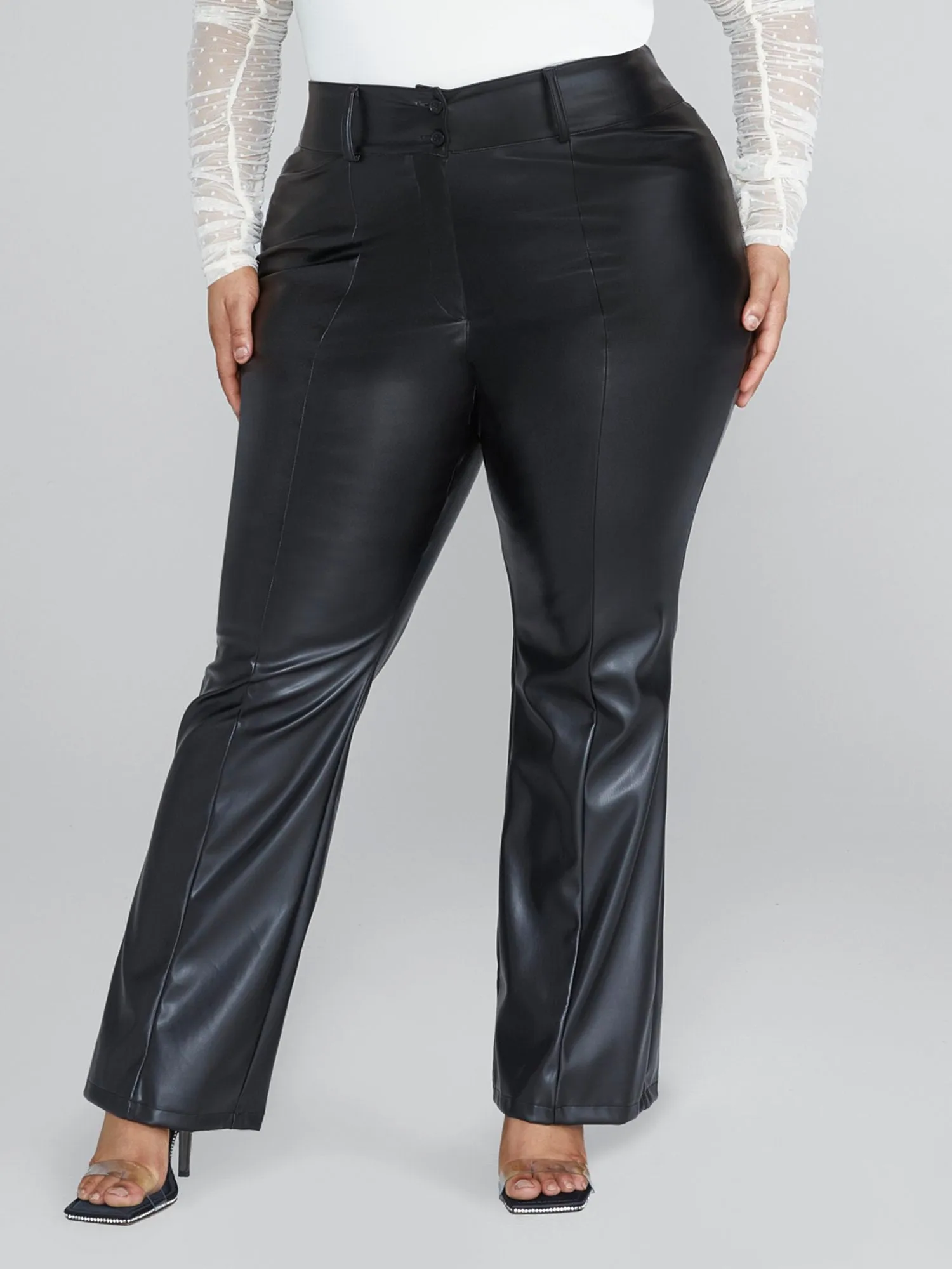 Bella Faux Leather Flare Leg Pants