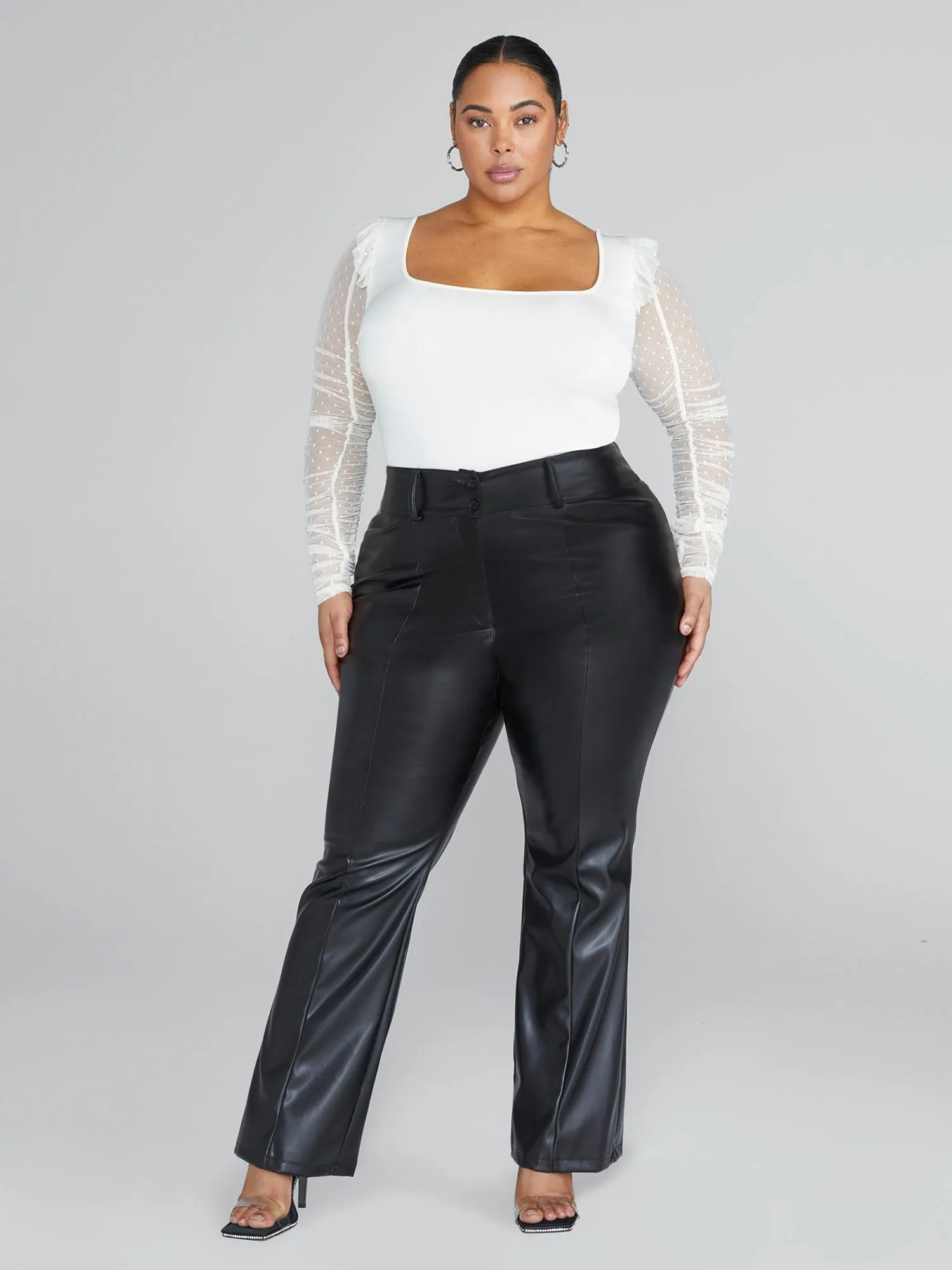 Bella Faux Leather Flare Leg Pants