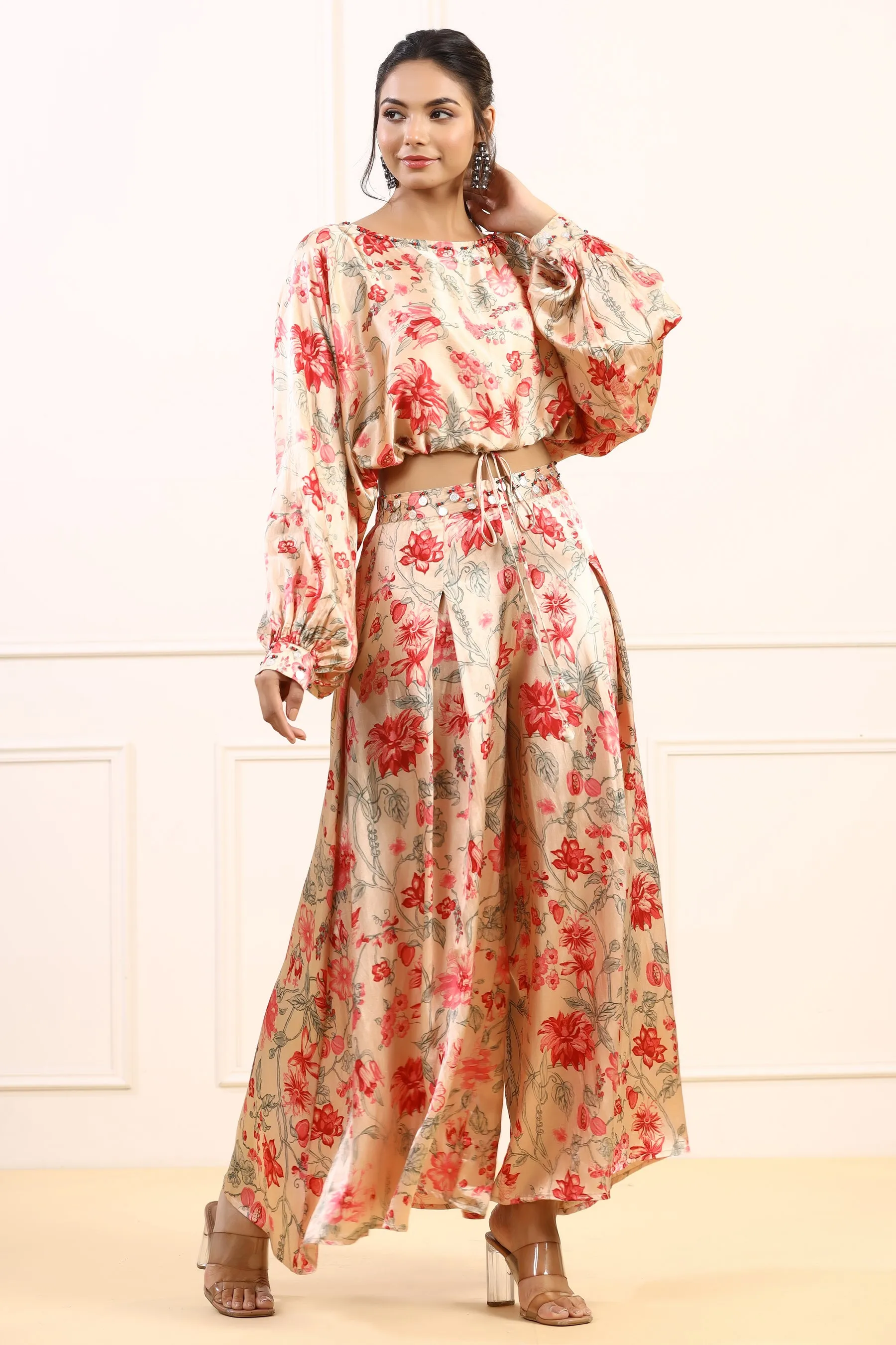 Belle Fleur Ensemble Satin Co ord Set