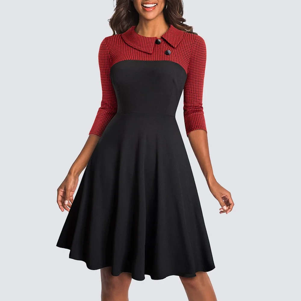 BerriesJam - 2024 Vintage Flare Swing Skater Work Casual Dress