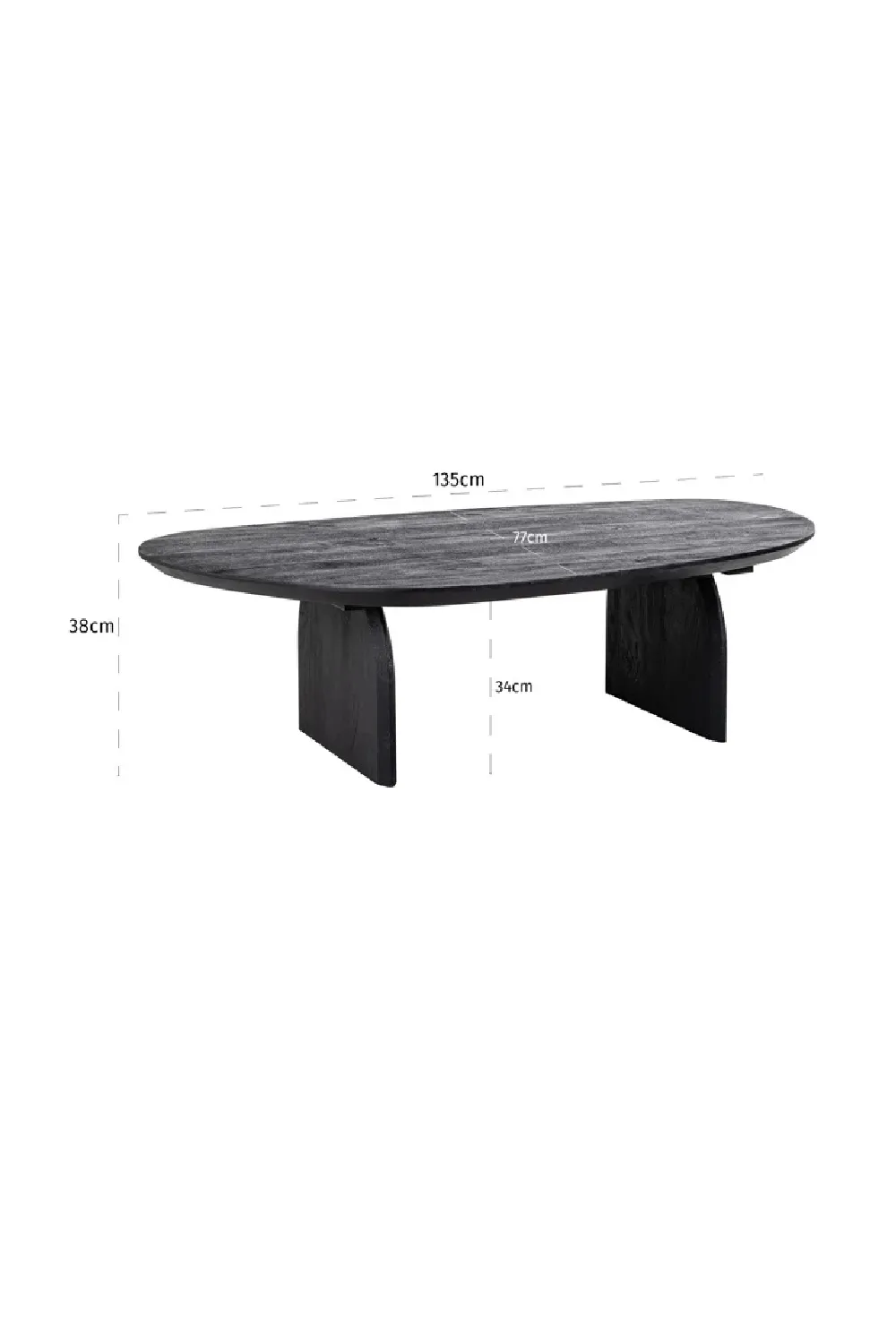 Black Mango Wood Coffee Table | OROA Hudson