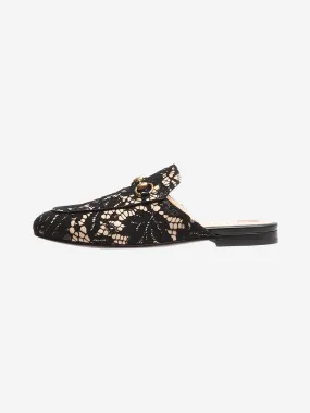 Black Princetown lace slippers - size EU 36.5